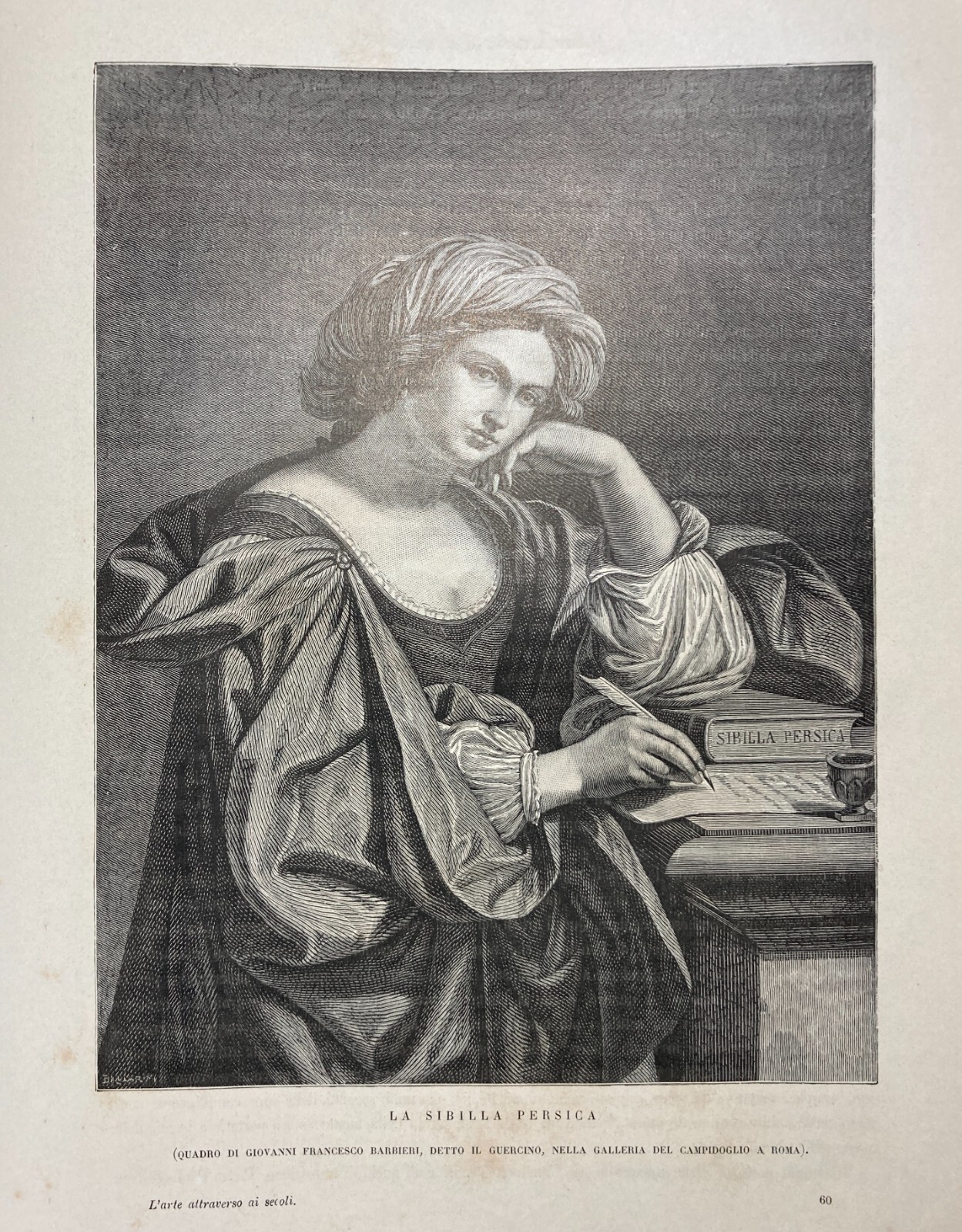 Guercino, Sibilla Persica: Antica Stampa Xilografica (1891)