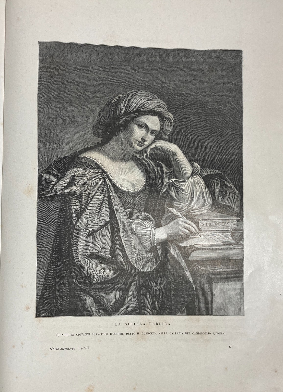 Guercino, Sibilla Persica: Antica Stampa Xilografica (1891)