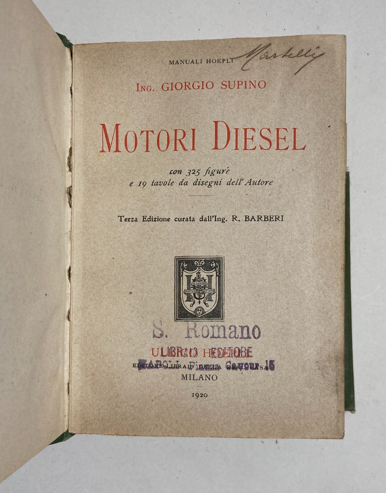 Tecnica, Meccanica, Motori Diesel: Antico Hoepli Illustratissimo, Motori Marini, 1920