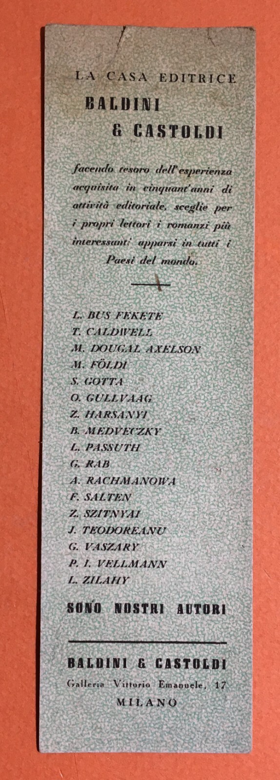 Pubblicitaria Da Collezione: Segnalibro Dentifricio Salvia, Barassi, Castelveccana