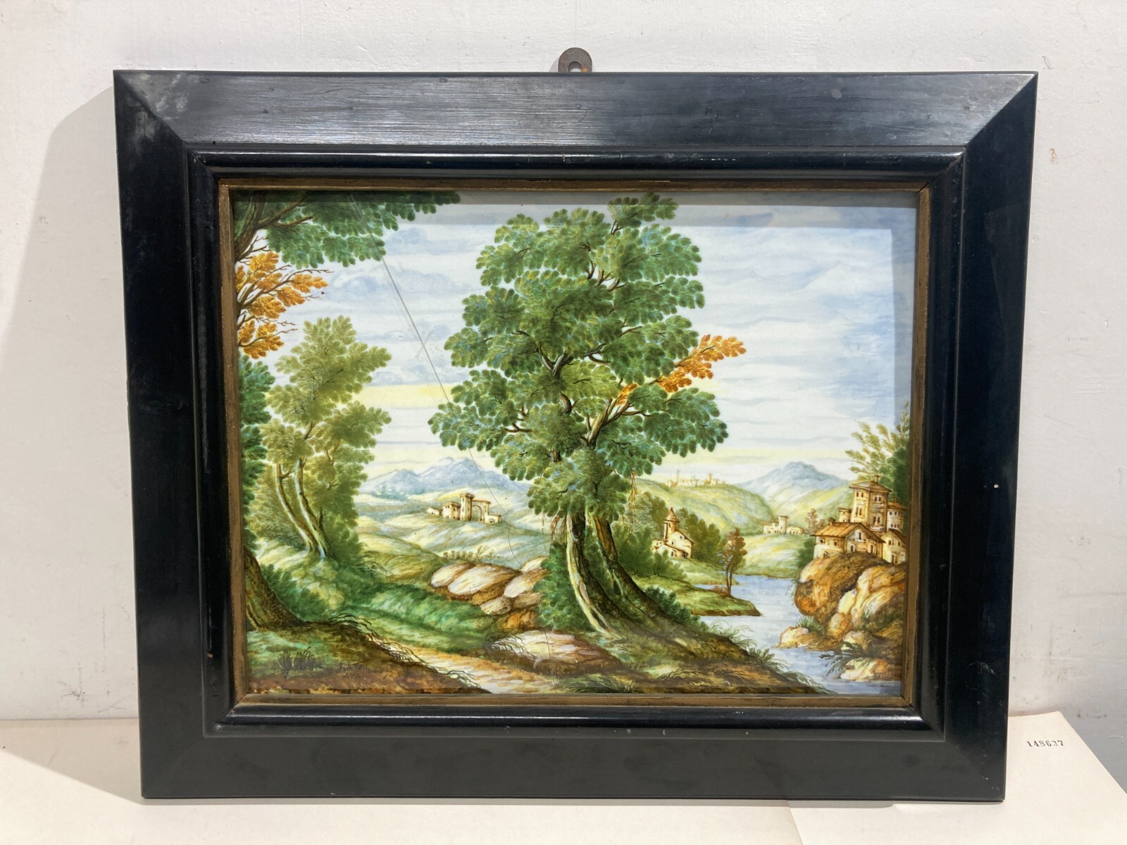 Abruzzo: Placca In Ceramica d'Autore Con Veduta Di Castelli, 1955