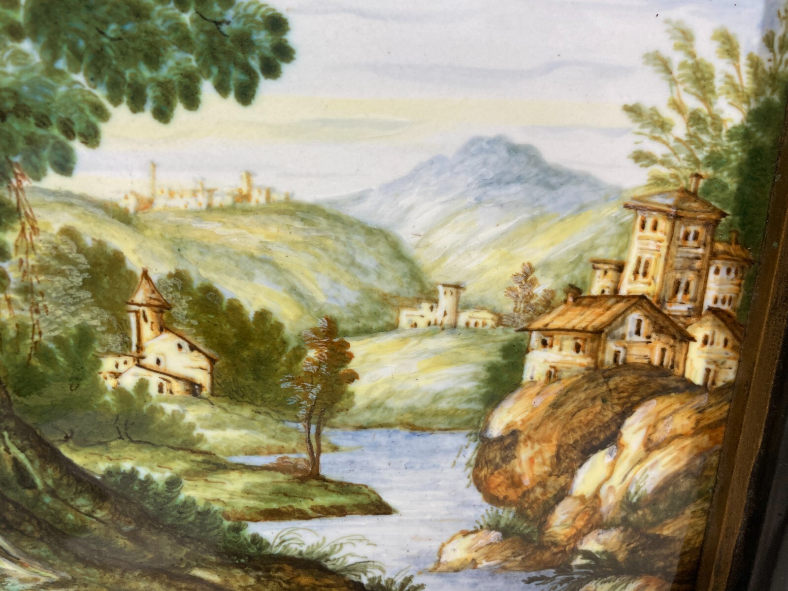 Abruzzo: Placca In Ceramica d'Autore Con Veduta Di Castelli, 1955