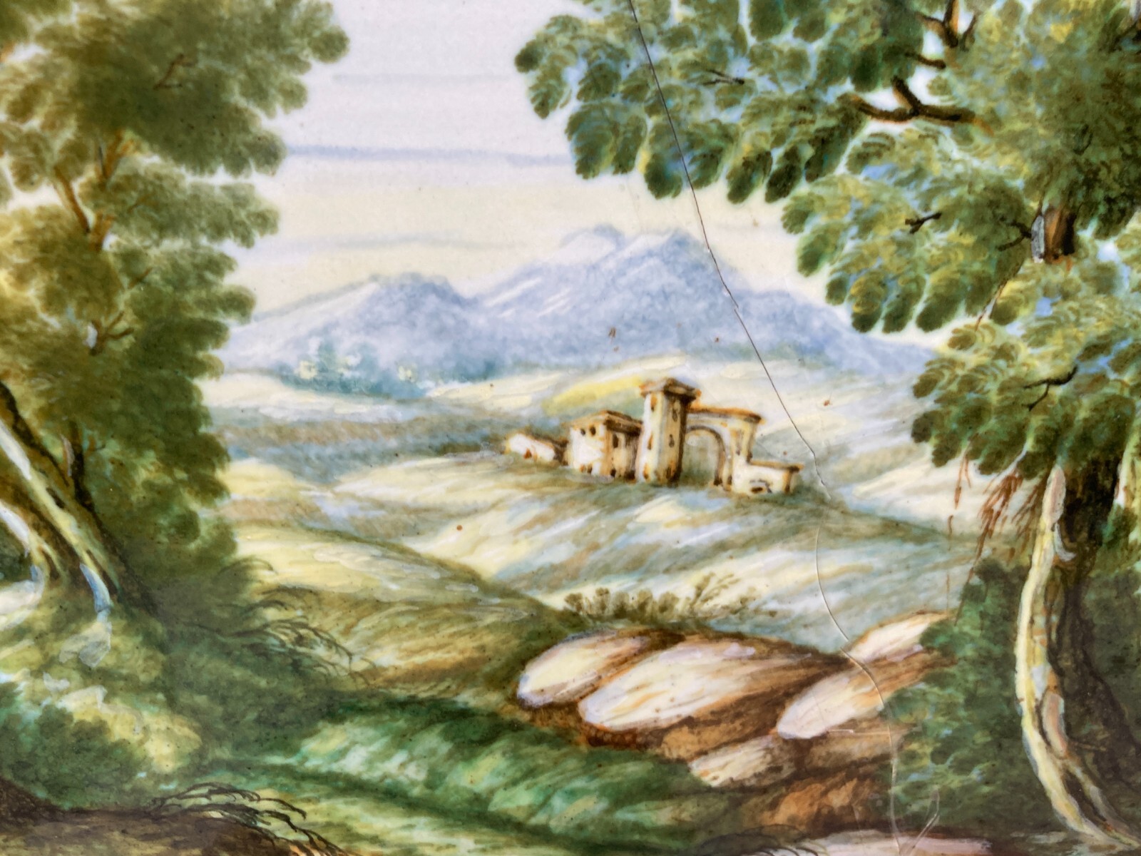 Abruzzo: Placca In Ceramica d'Autore Con Veduta Di Castelli, 1955