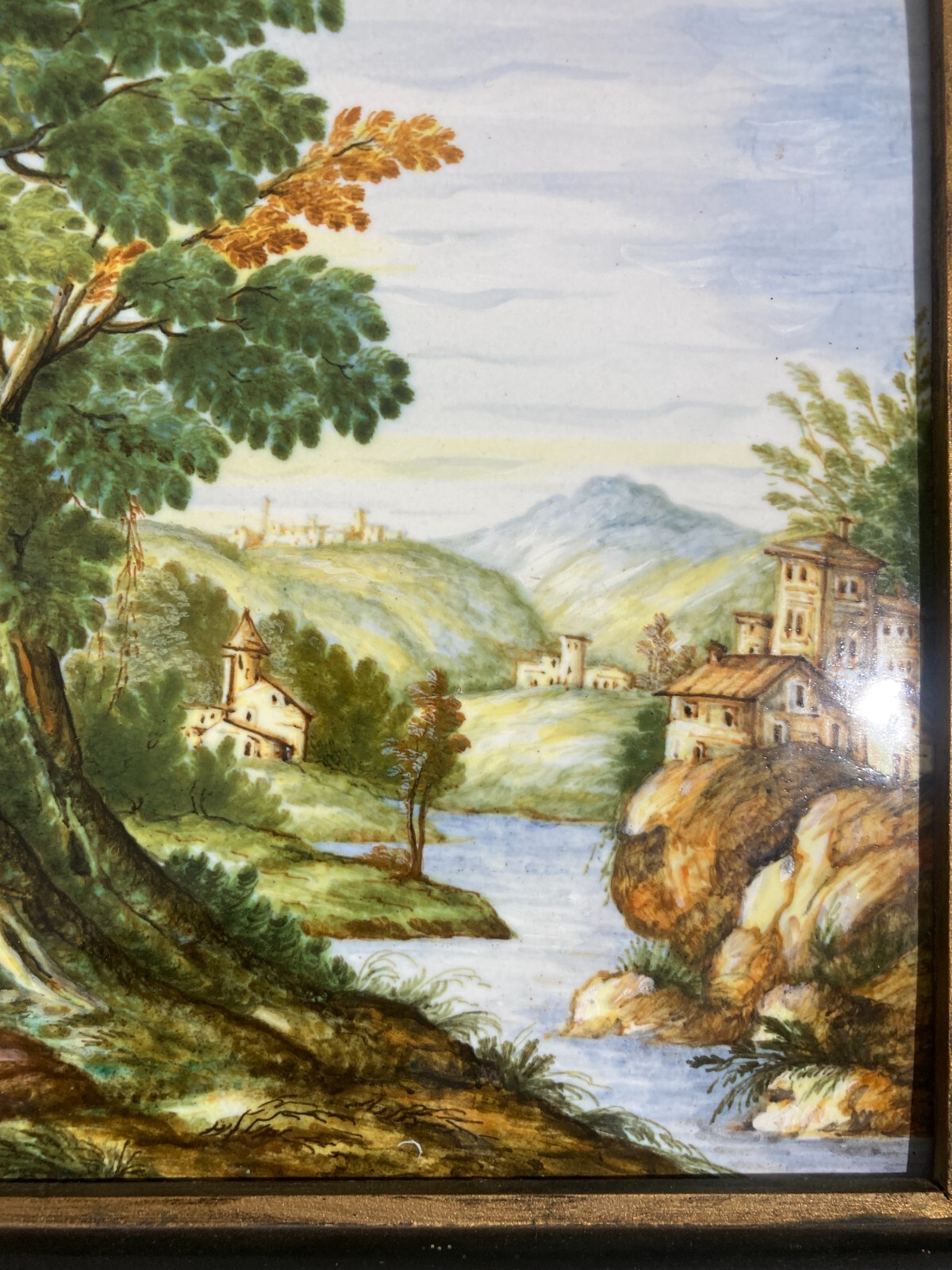 Abruzzo: Placca In Ceramica d'Autore Con Veduta Di Castelli, 1955