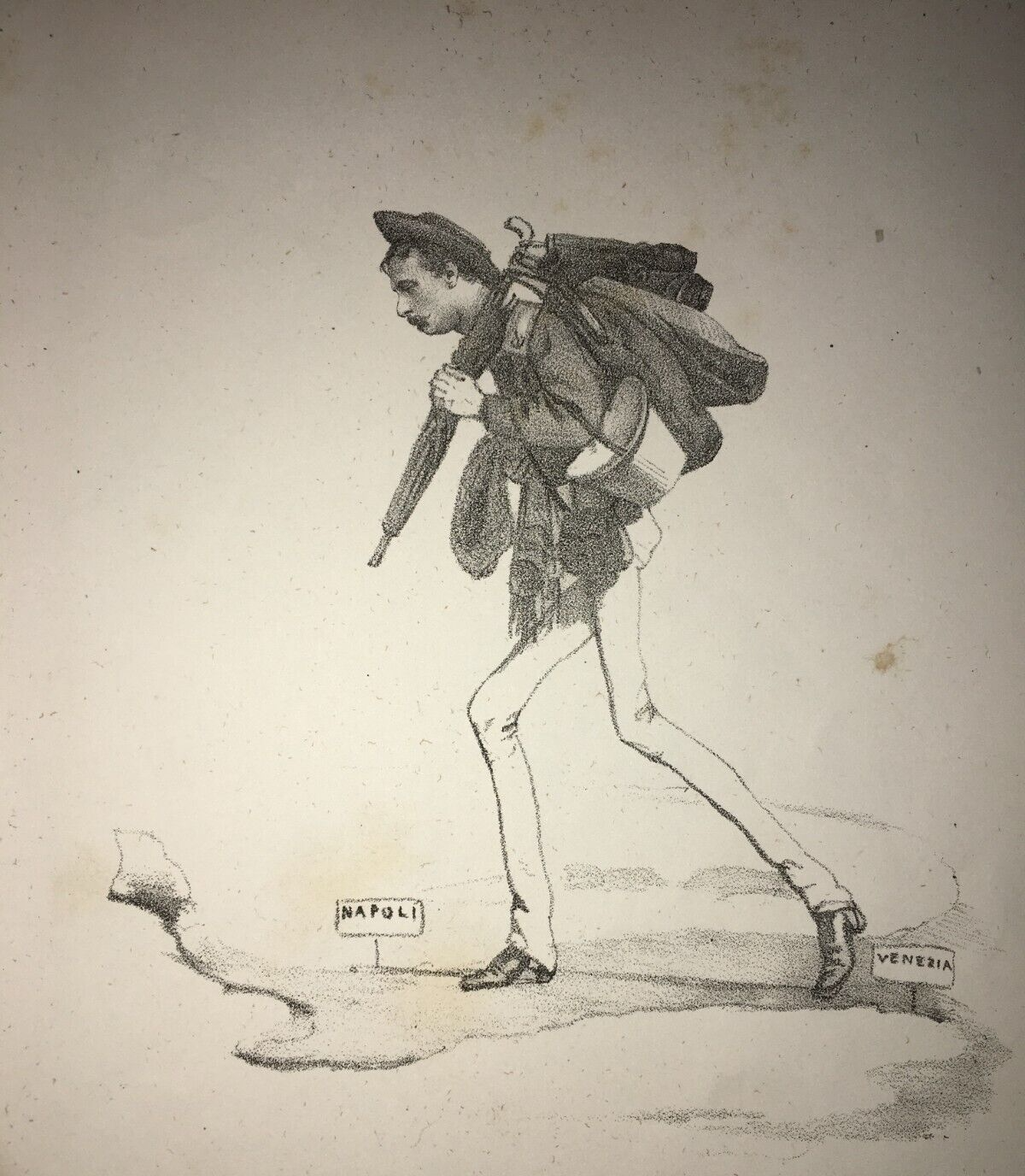 Caricatura, Satira, Venezia, Navigazione, Marina: Napoli, Ancona, Messina, Genova   Ottocento