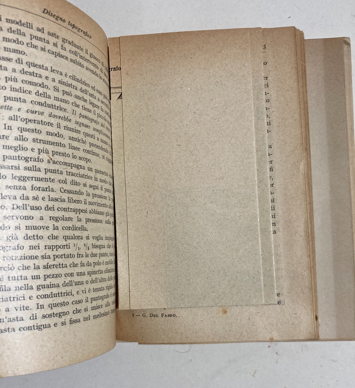 Topografia, Disegno Topografico E Pantografo: Antico Manuale Illustrato   Del Fabro