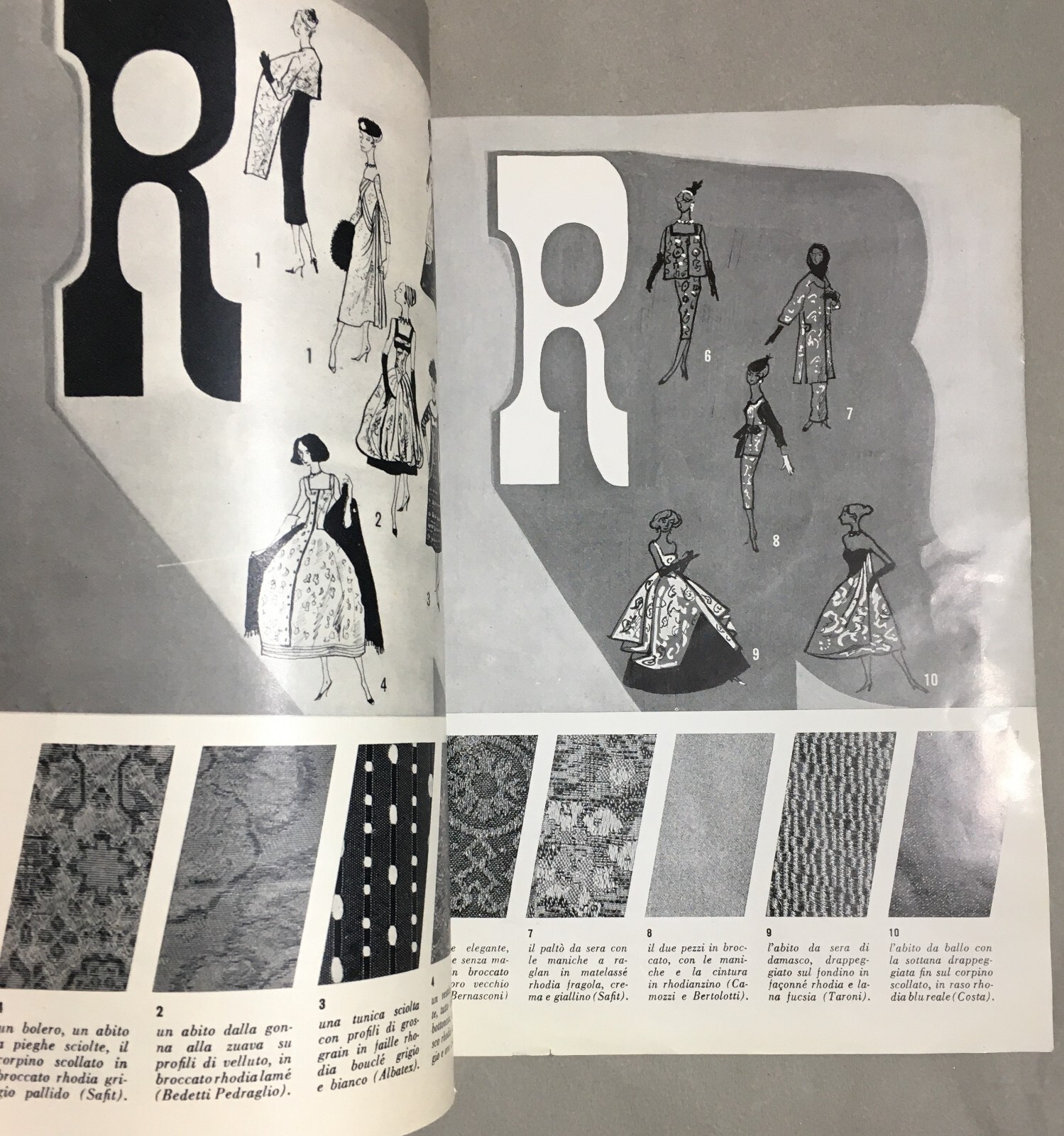 Moda Femminile, Abbigliamento, Tessuti: Rhodia, Nailon, Terital. Pubblicazione Pubblicitaria, 1957.