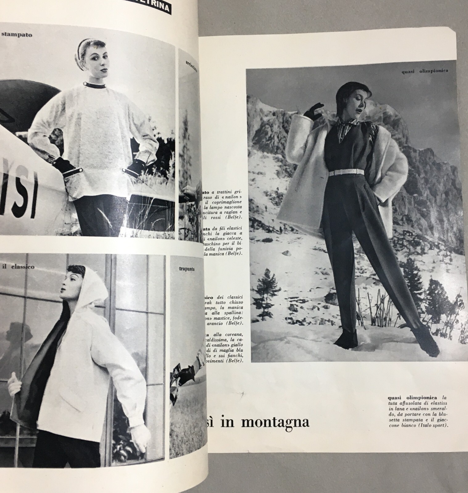 Moda Femminile, Abbigliamento, Tessuti: Rhodia, Nailon, Terital. Pubblicazione Pubblicitaria, 1957.