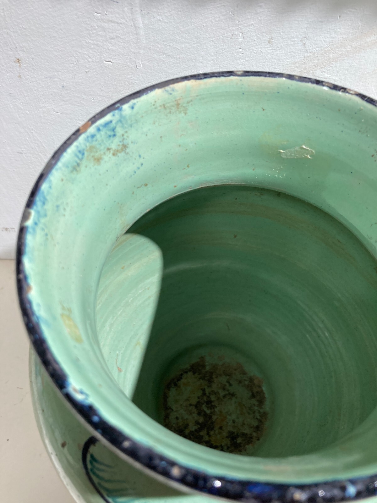 Vaso In Ceramica Decorativa Del '900, Stile Giò Ponti Con Cavalli