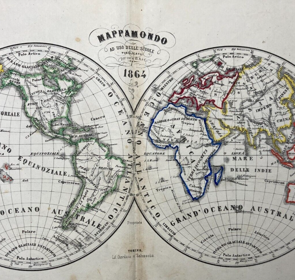 Cartografia Terrestre: Mappamondo, Oceani, Americhe, Asia, Africa, Europa E Australia