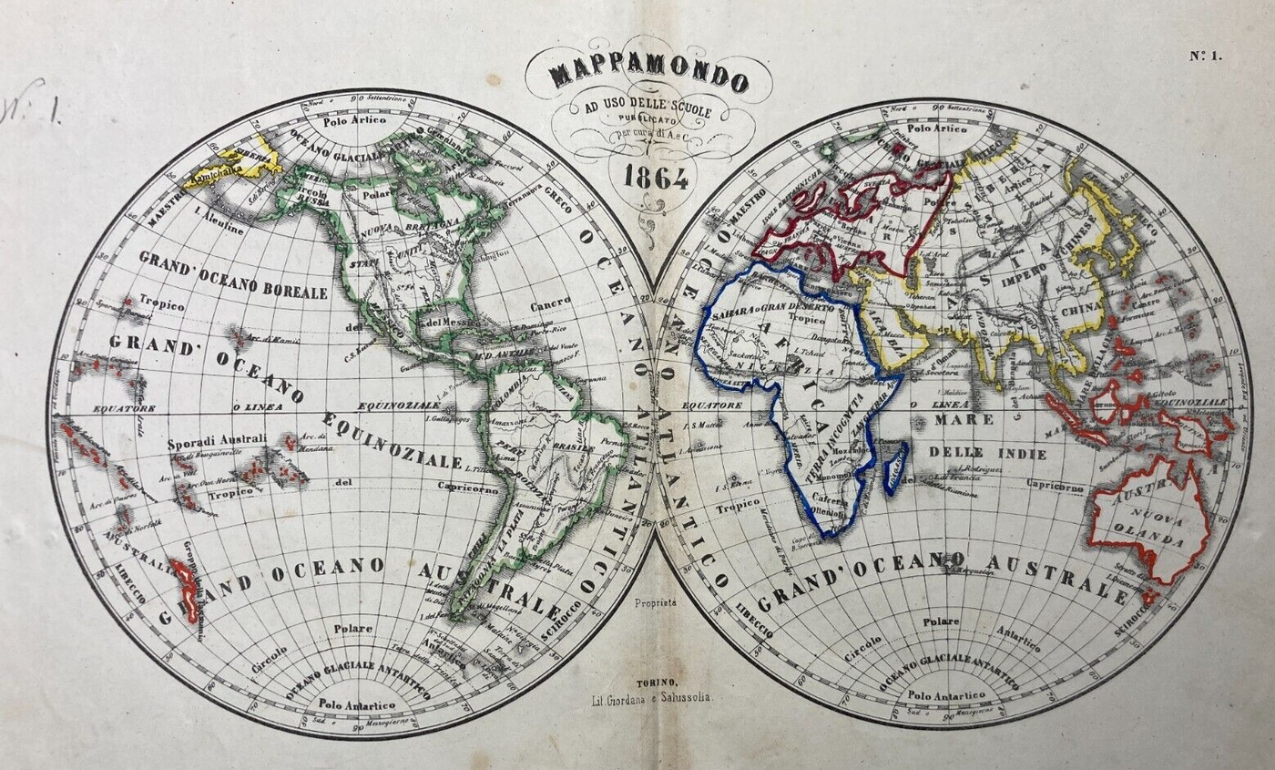Cartografia Terrestre: Mappamondo, Oceani, Americhe, Asia, Africa, Europa E Australia