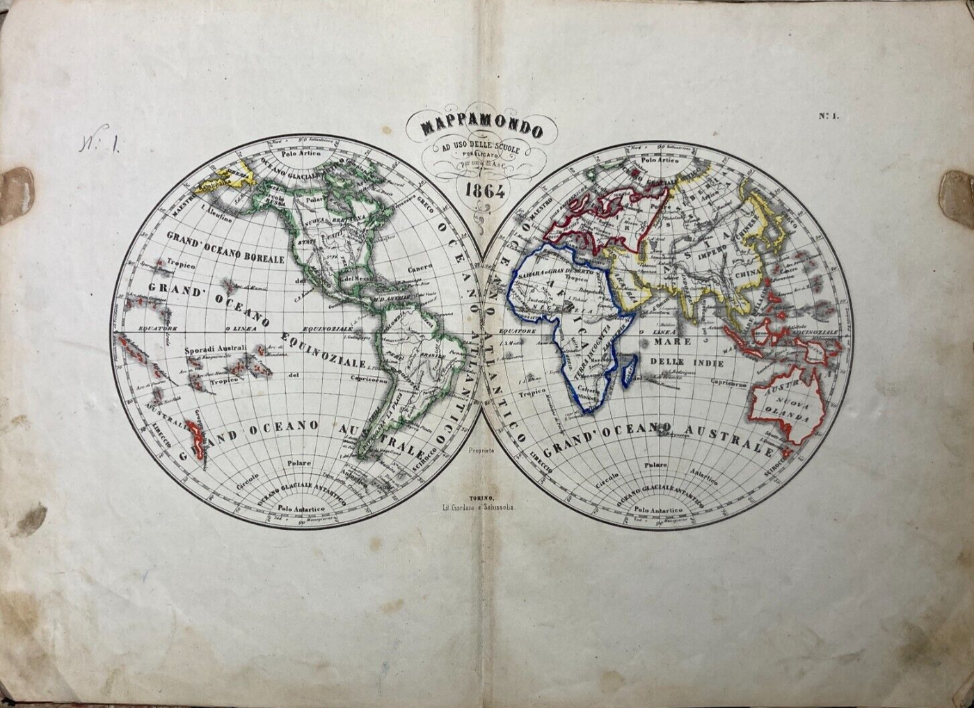 Cartografia Terrestre: Mappamondo, Oceani, Americhe, Asia, Africa, Europa E Australia