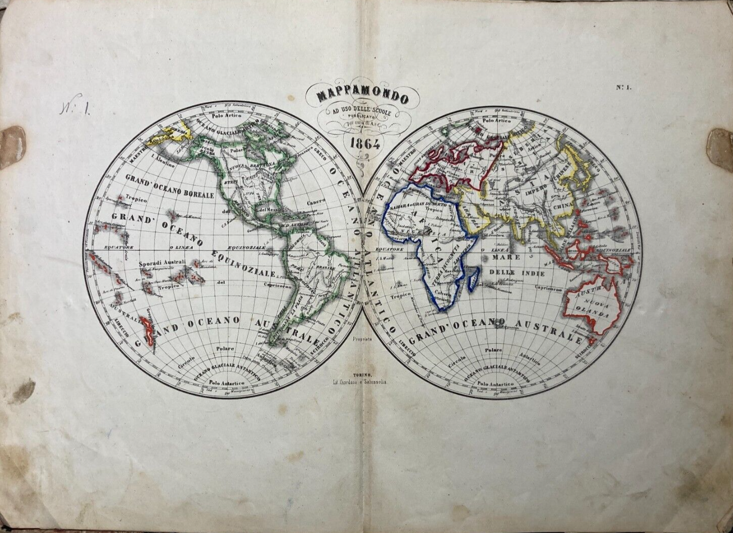 Cartografia Terrestre: Mappamondo, Oceani, Americhe, Asia, Africa, Europa E Australia