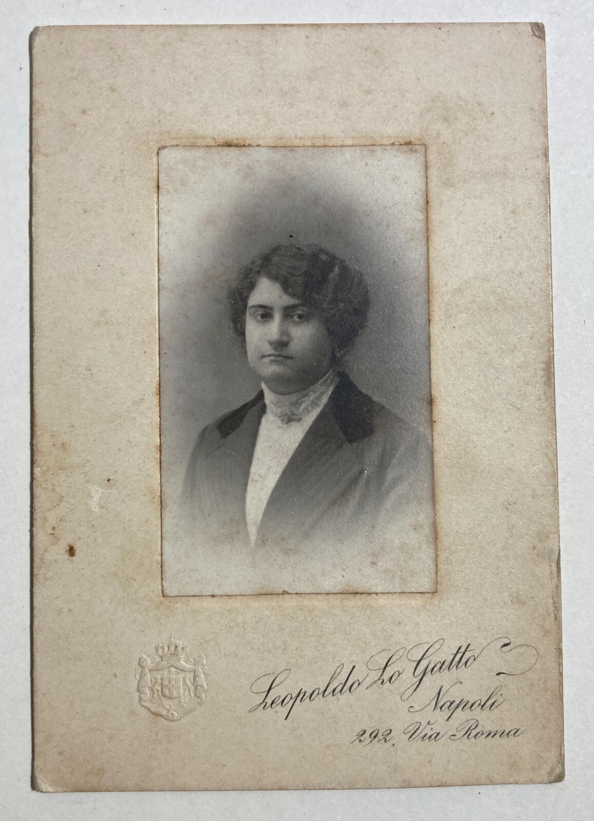 Antica Fotografia: Ritratto Di Raffaella Cortese, Napoli, Foto Lo Gatto, 1925