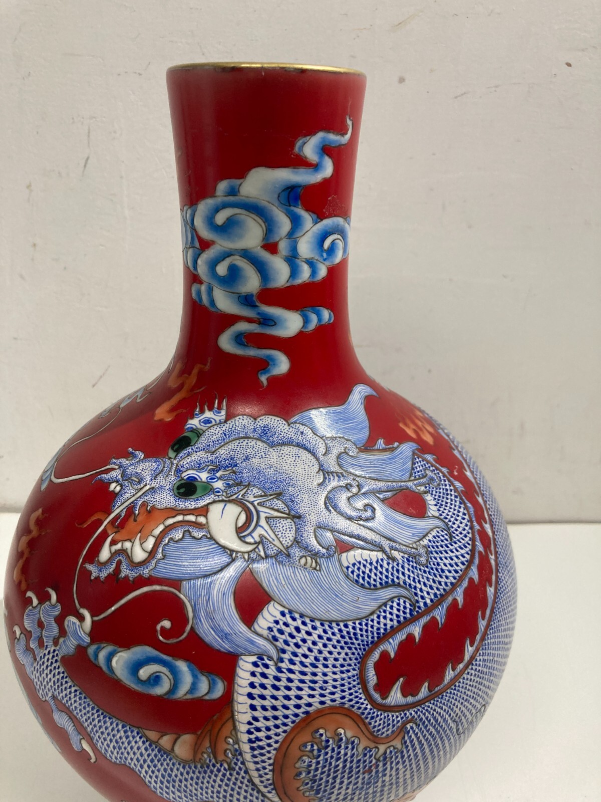Arte Orientale   Vaso In Porcellana Cinese Con Decori Di Draghi