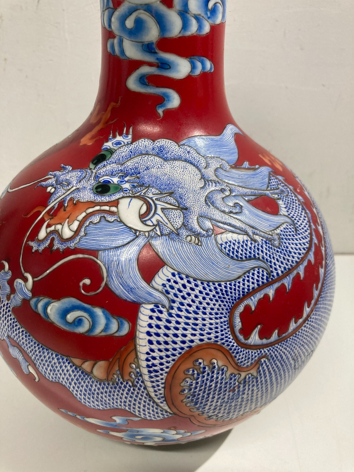 Arte Orientale   Vaso In Porcellana Cinese Con Decori Di Draghi