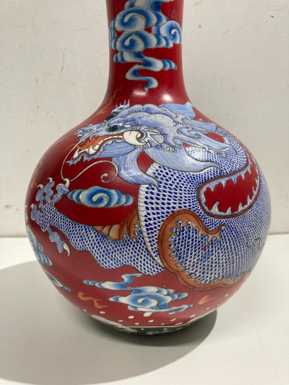Arte Orientale   Vaso In Porcellana Cinese Con Decori Di Draghi
