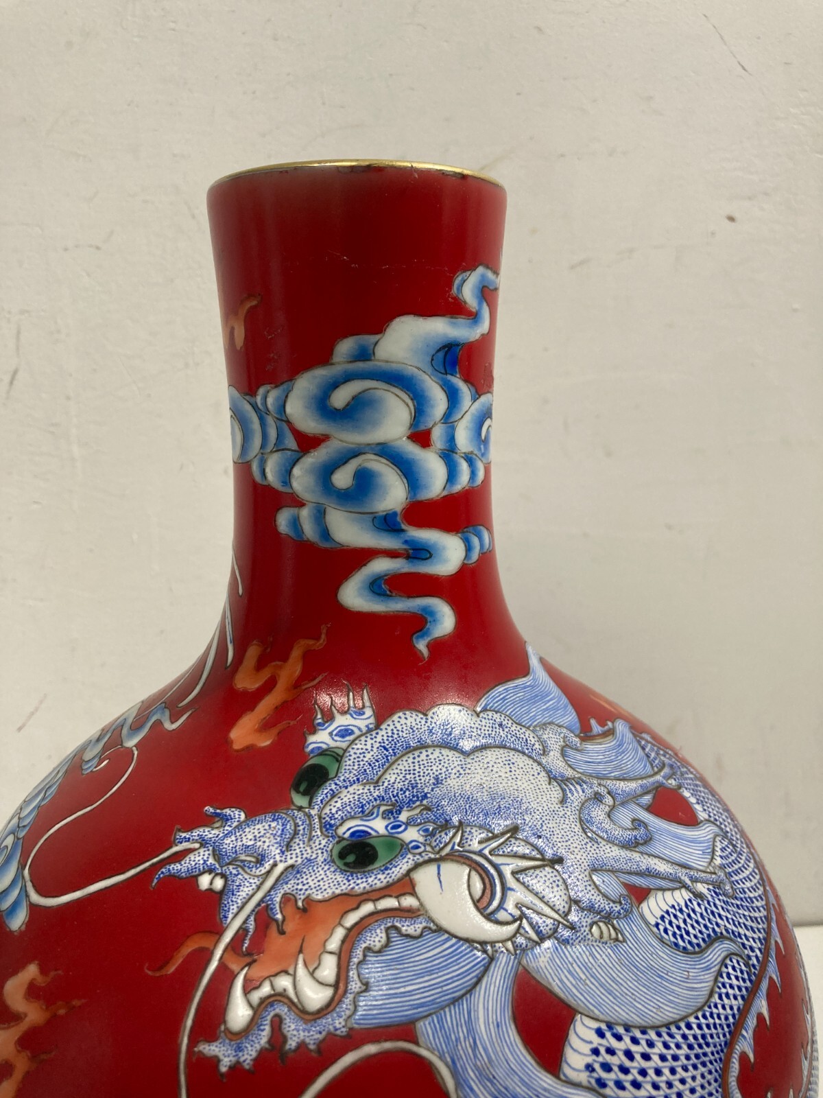 Arte Orientale   Vaso In Porcellana Cinese Con Decori Di Draghi