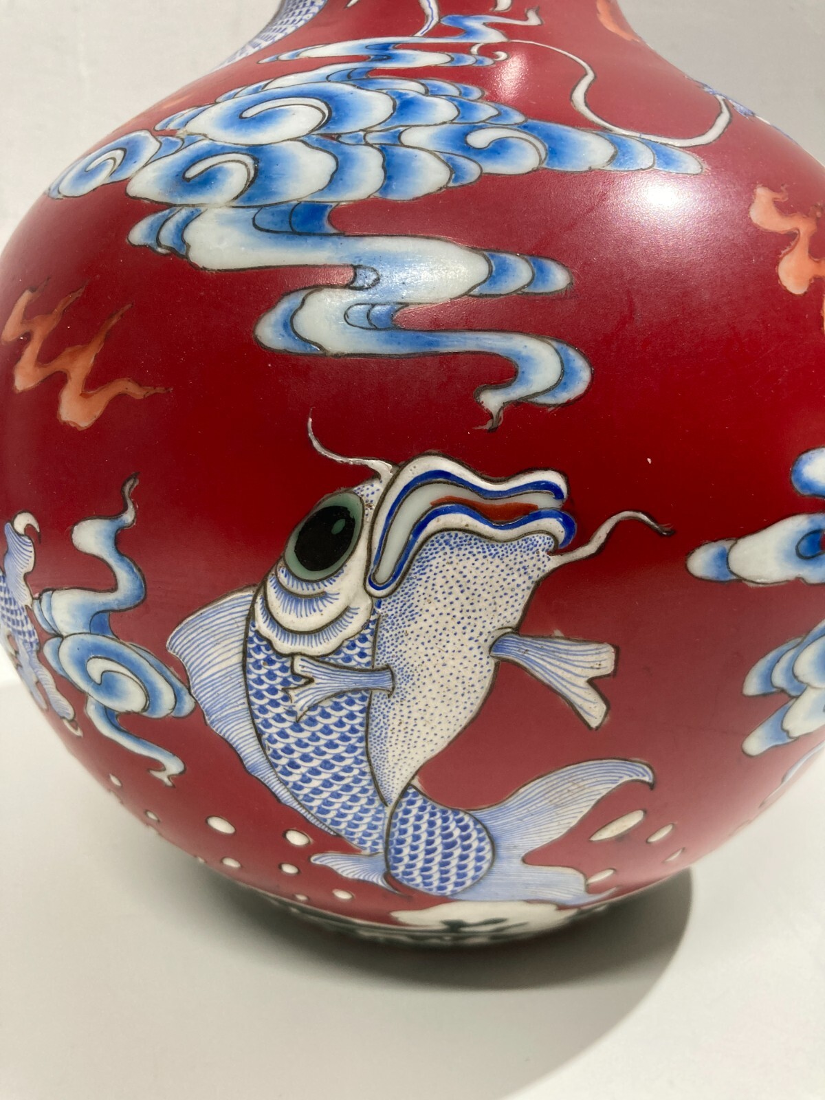 Arte Orientale   Vaso In Porcellana Cinese Con Decori Di Draghi