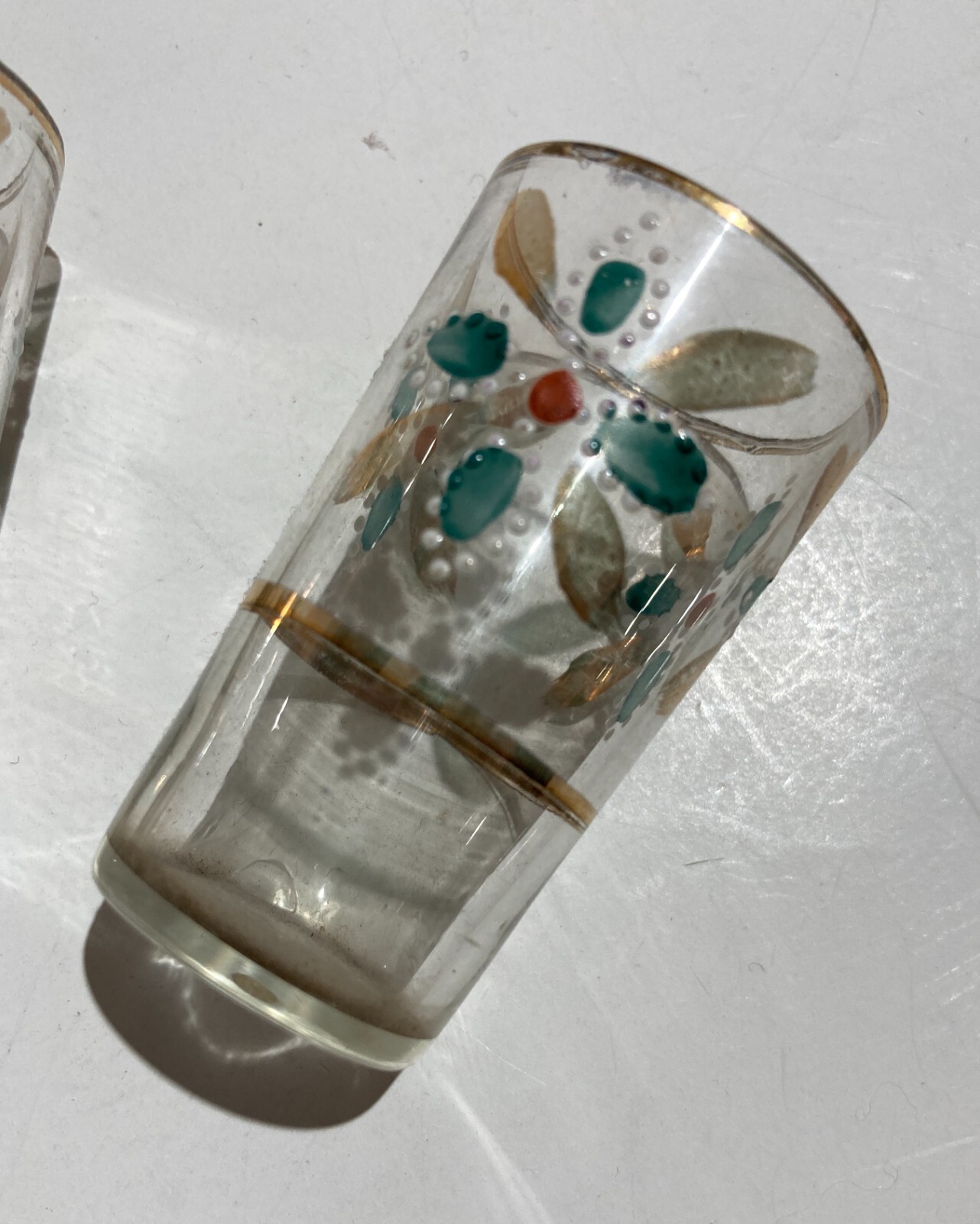 Bicchierini Da Rosolio In Vetro Decorato A Mano