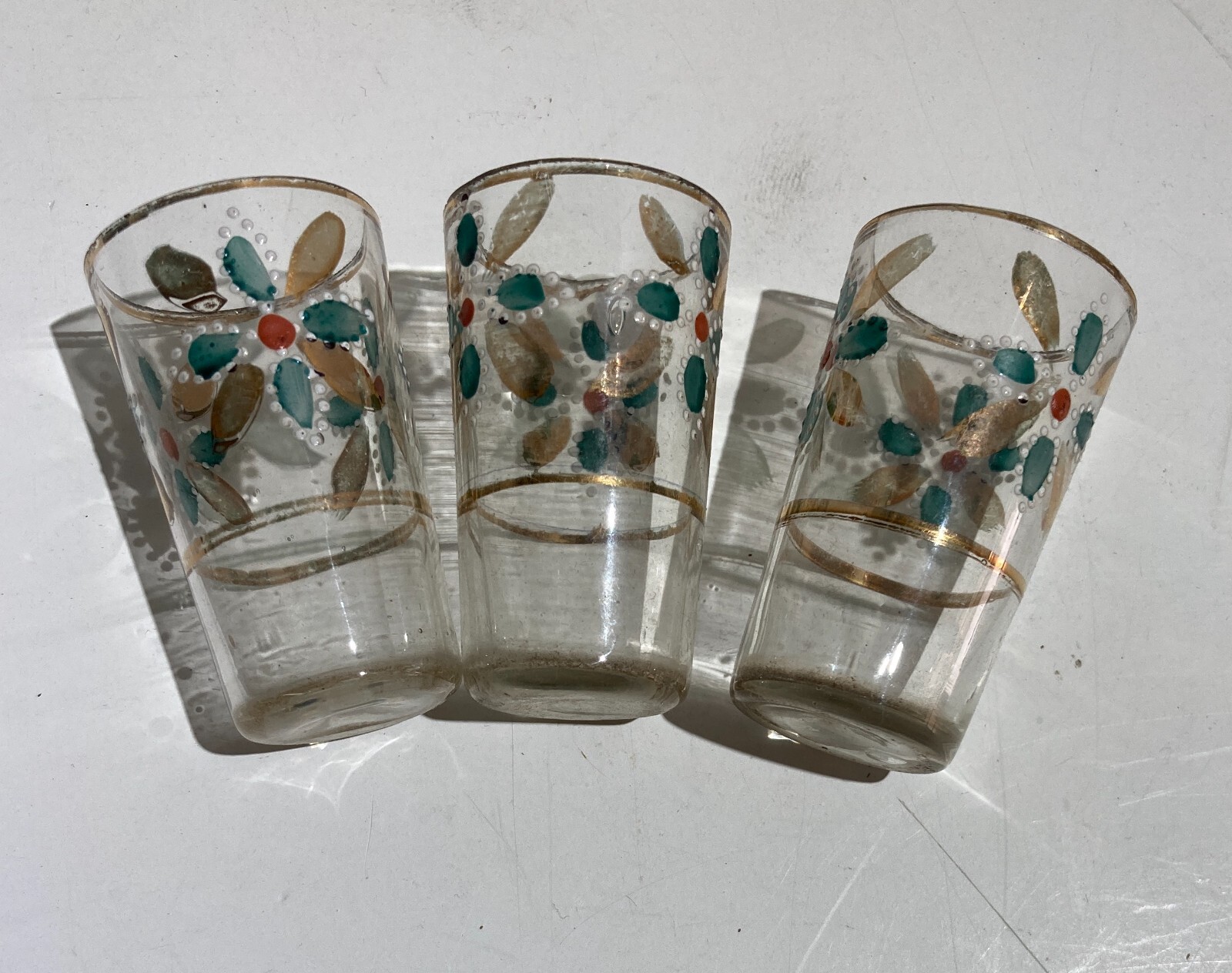 Bicchierini Da Rosolio In Vetro Decorato A Mano