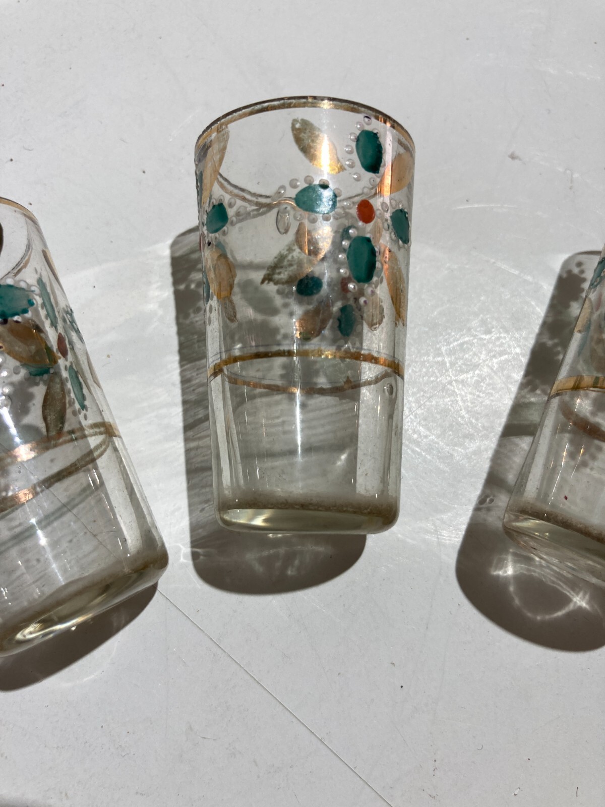 Bicchierini Da Rosolio In Vetro Decorato A Mano