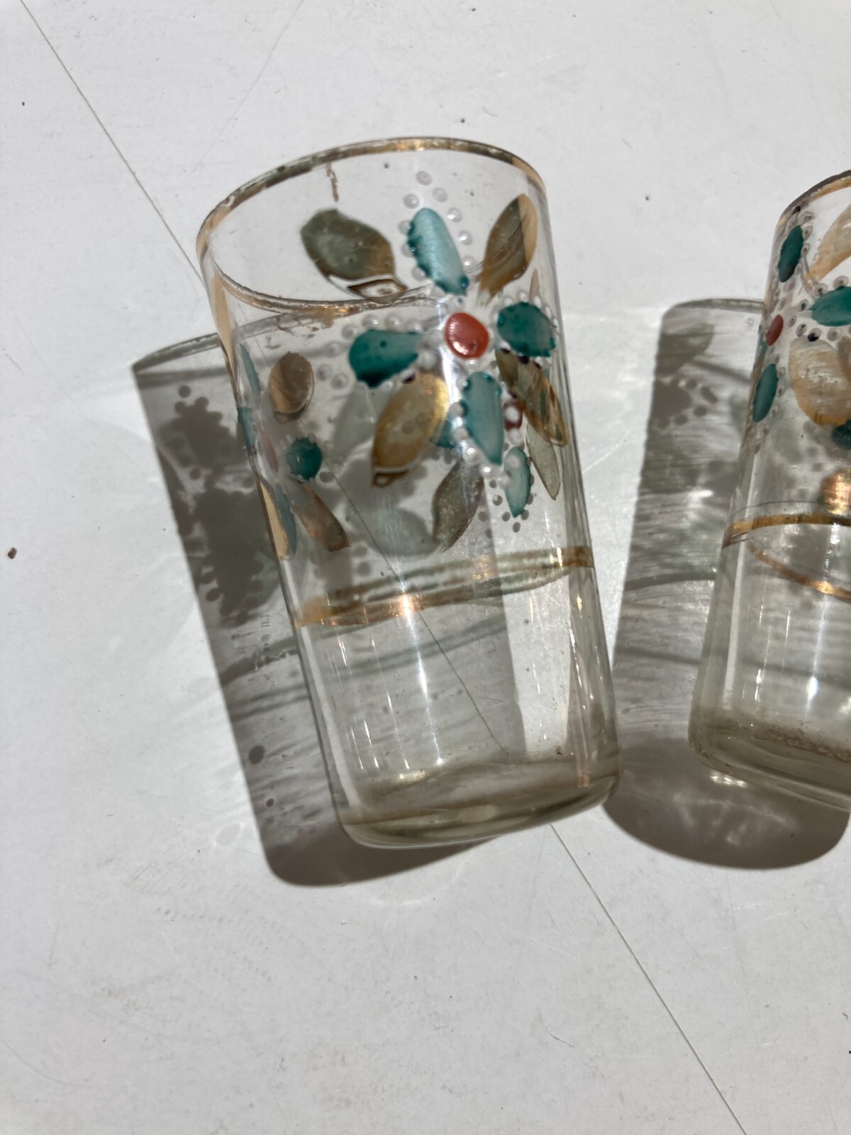 Bicchierini Da Rosolio In Vetro Decorato A Mano