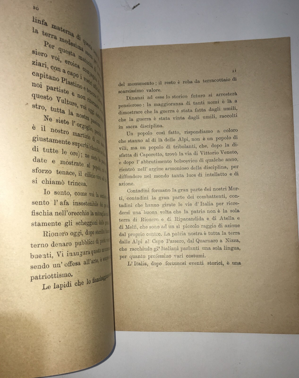 Basilicata, Rionero In Vulture: Inaugurazione Del Monumento Ai Caduti, Giuseppe Catenacci, 1927