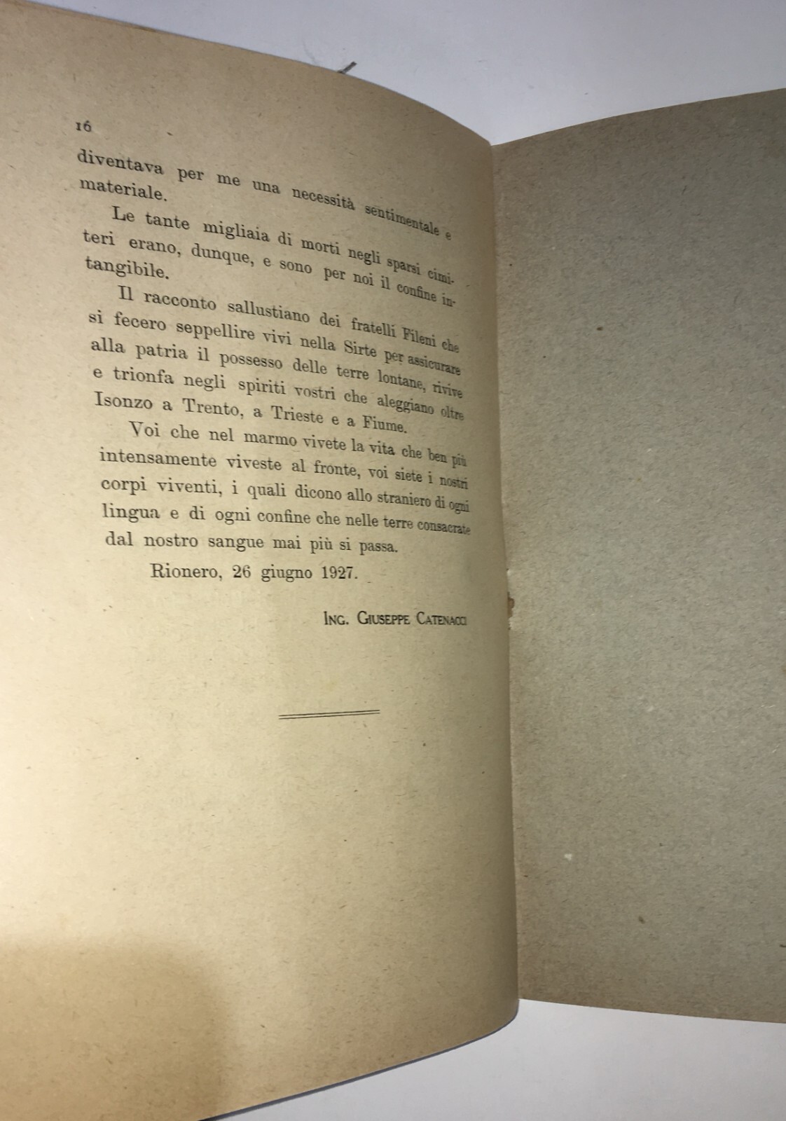 Basilicata, Rionero In Vulture: Inaugurazione Del Monumento Ai Caduti, Giuseppe Catenacci, 1927