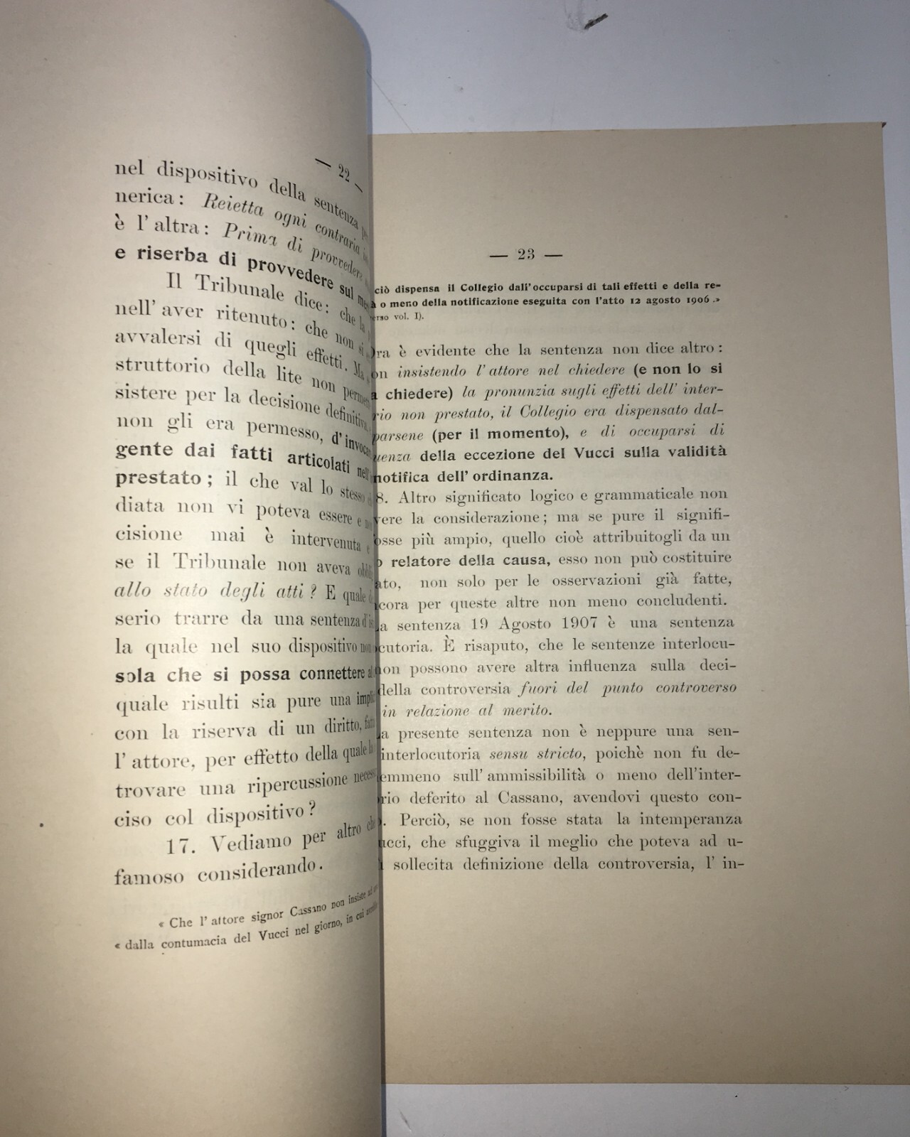 Basilicata, Rionero: Acque Minerali   Cassano Contro Vucci   Antica Allegazione Giuridica, 1912