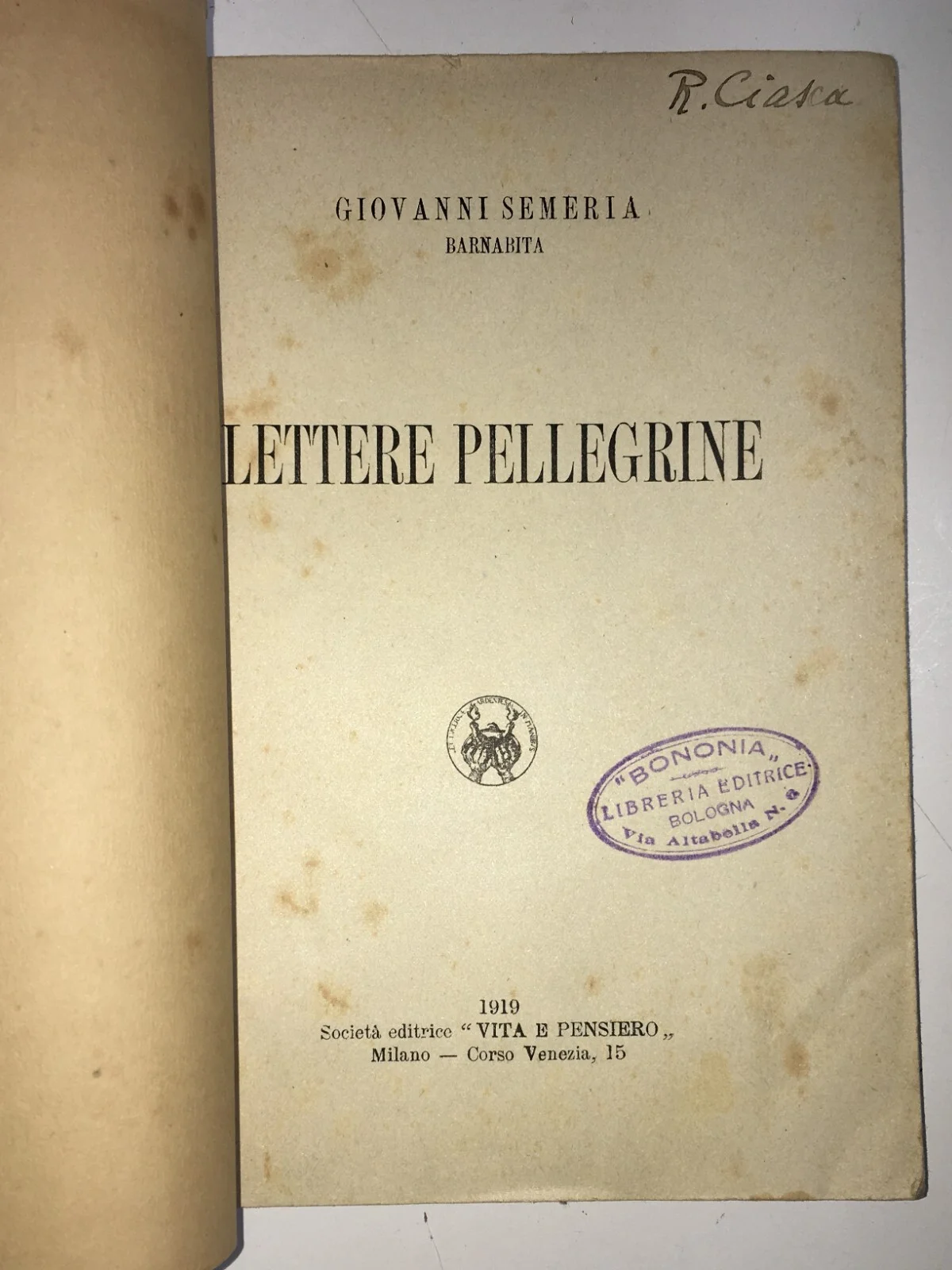 The South, Basilicata and Puglia: Education and Nurseries. Giovanni Semeria, Lettere Pellegrine (1919)