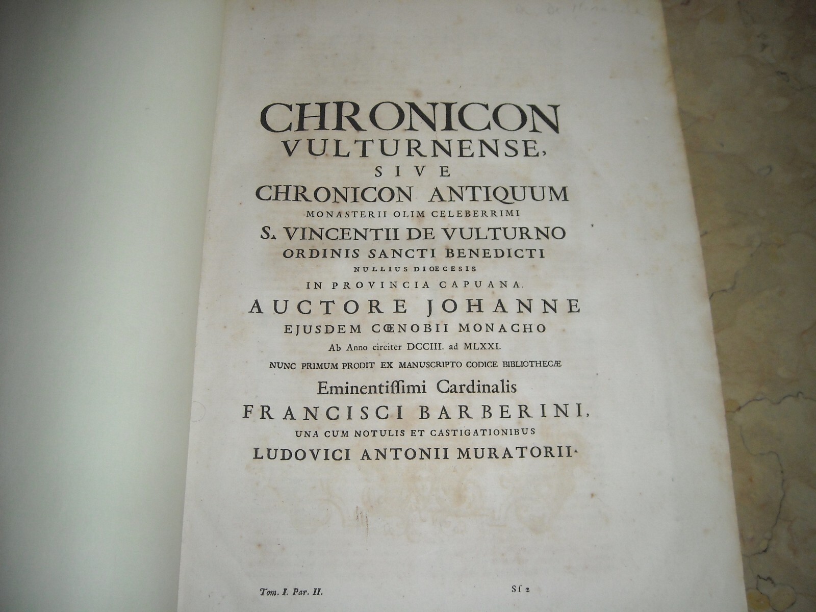 Chronicon Vulturnense: Storia Dell'Abbazia Di San Vincenzo Al Volturno (1723)