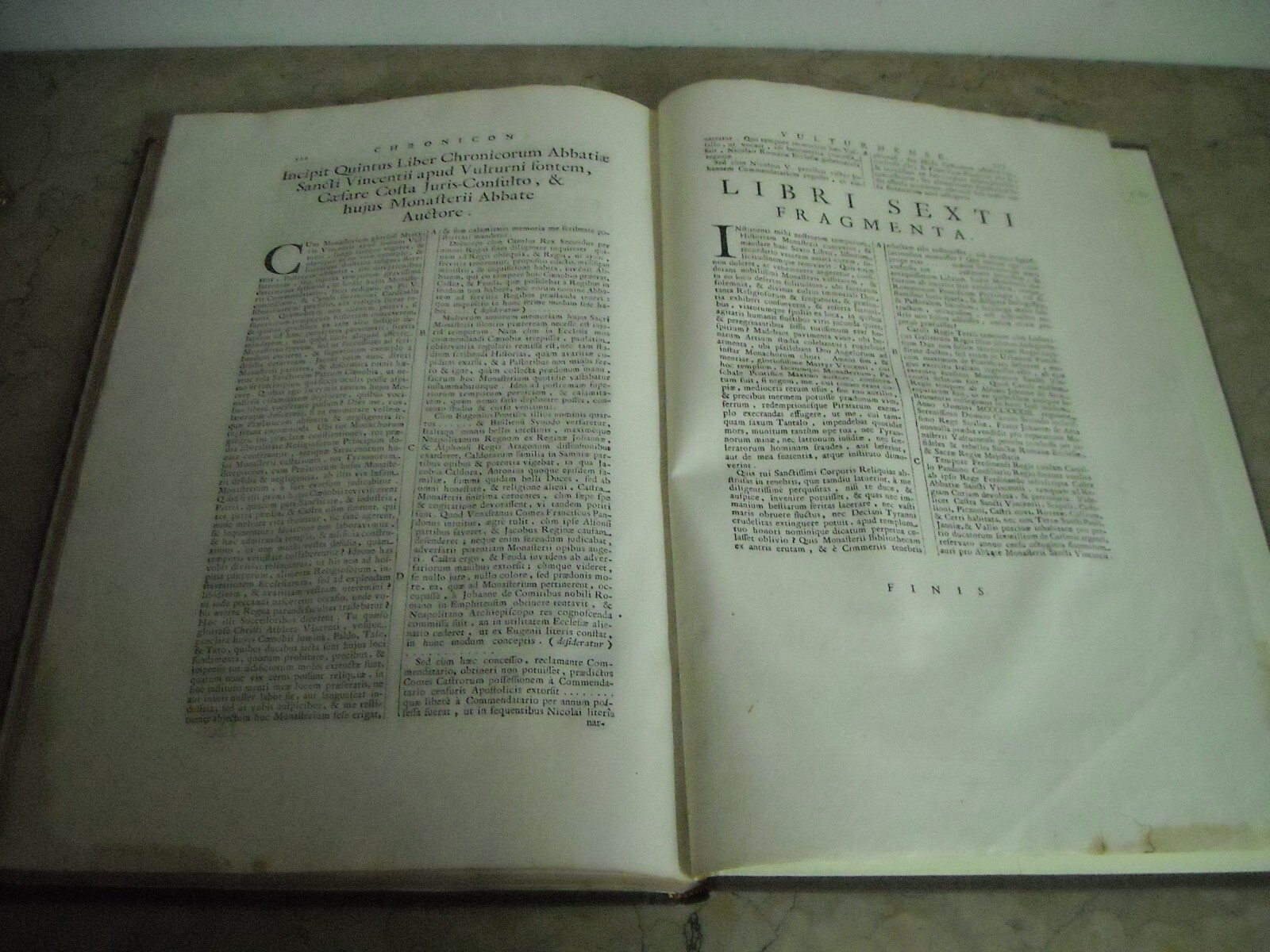 Chronicon Vulturnense: Storia Dell'Abbazia Di San Vincenzo Al Volturno (1723)