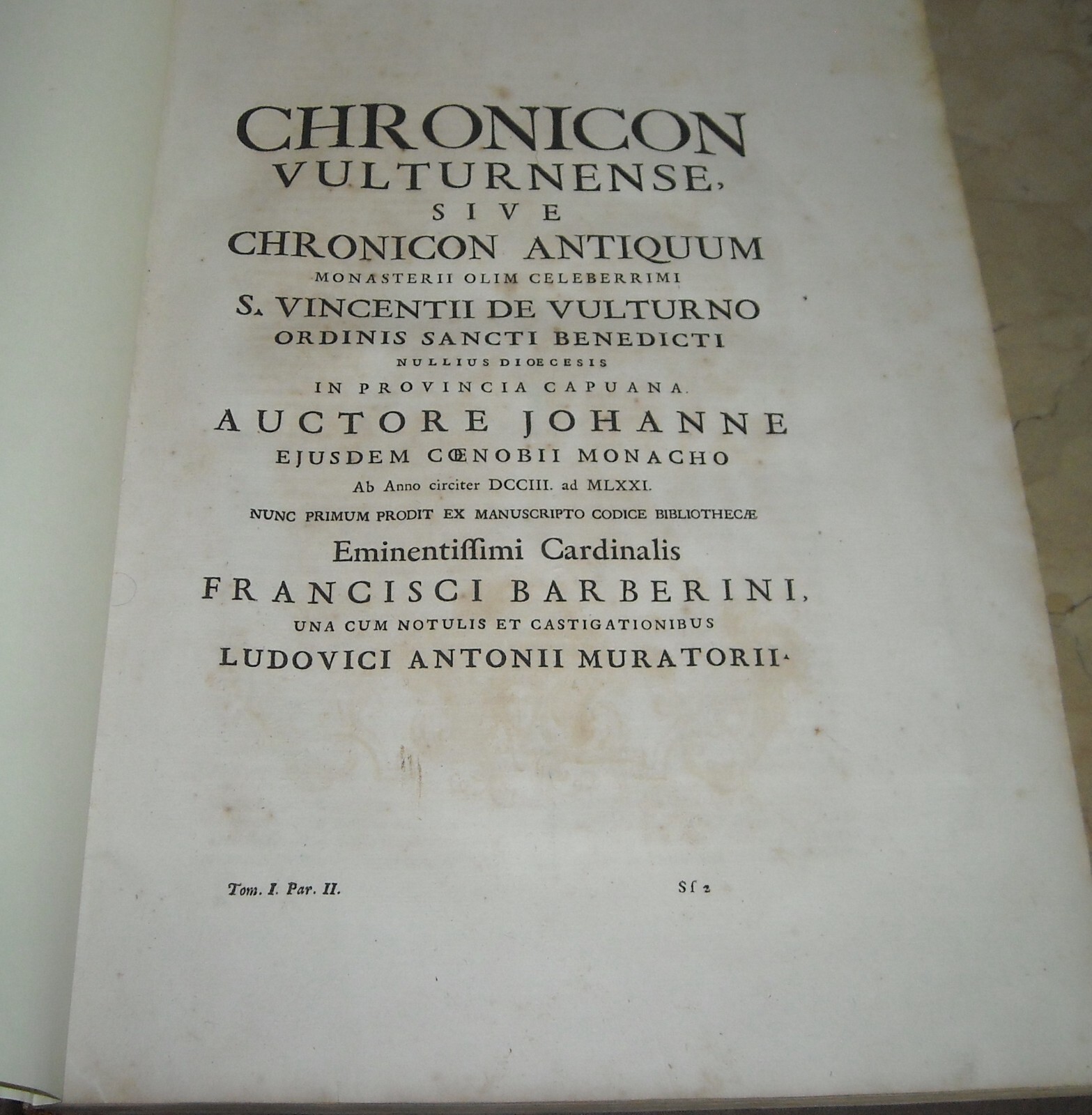 Chronicon Vulturnense: Storia Dell'Abbazia Di San Vincenzo Al Volturno (1723)