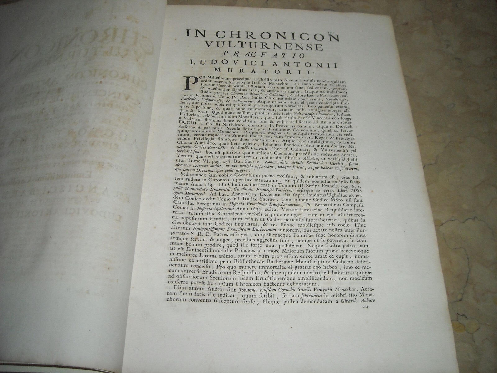 Chronicon Vulturnense: Storia Dell'Abbazia Di San Vincenzo Al Volturno (1723)