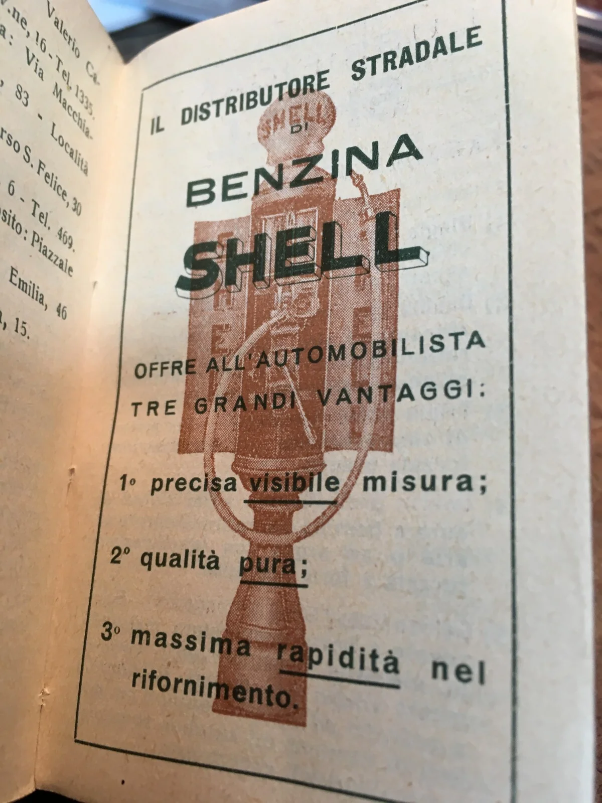 Motoring, Petrol, Shell, Società Nafta, Genoa: Antique Advertising Pocket Diary, 1928