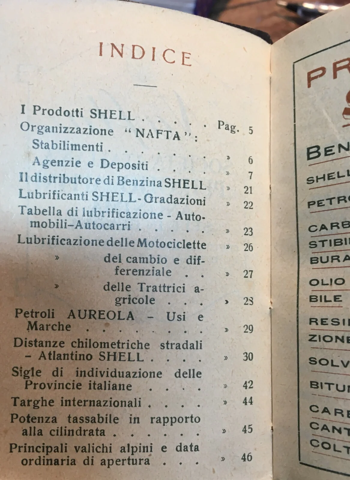 Motoring, Petrol, Shell, Società Nafta, Genoa: Antique Advertising Pocket Diary, 1928