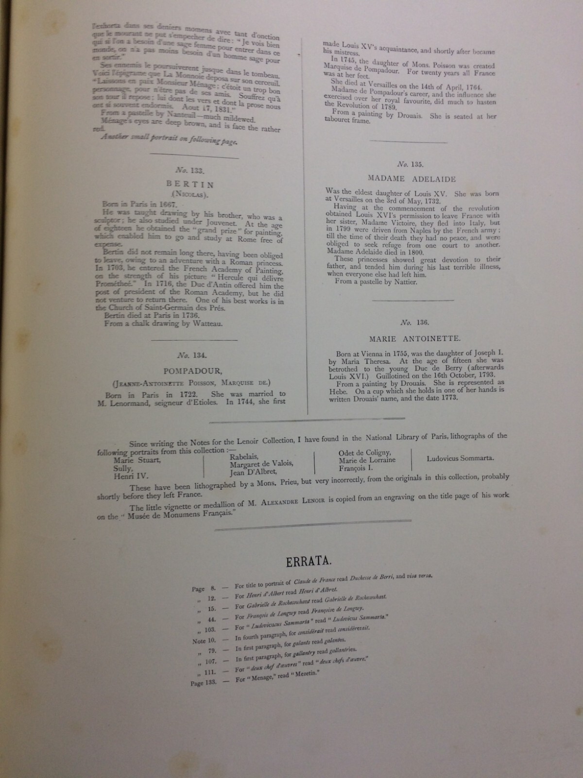 Arte, Collezioni Celebri, Lenoir: Enorme Volume Con 136 Tavole Litografiche, 1874