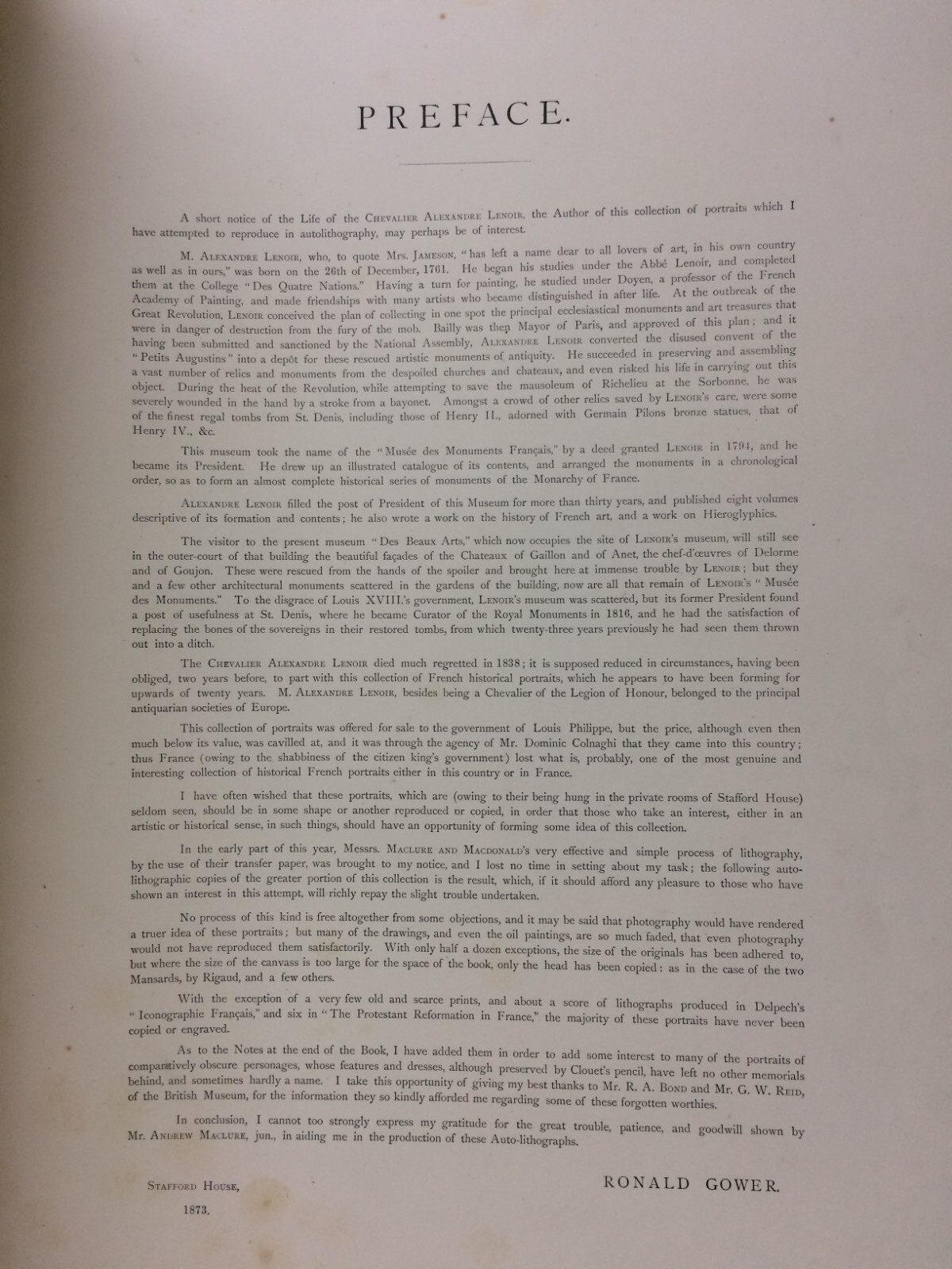 Arte, Collezioni Celebri, Lenoir: Enorme Volume Con 136 Tavole Litografiche, 1874