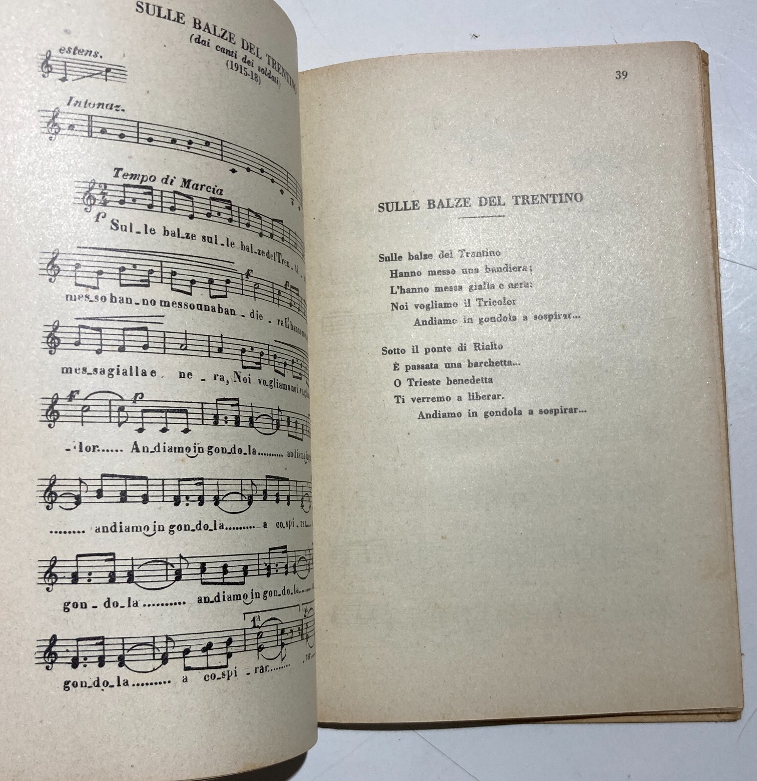 Musica, Canto, Militaria, Risorgimento, Grande Guerra, Patria: Canzoniere Patriottico