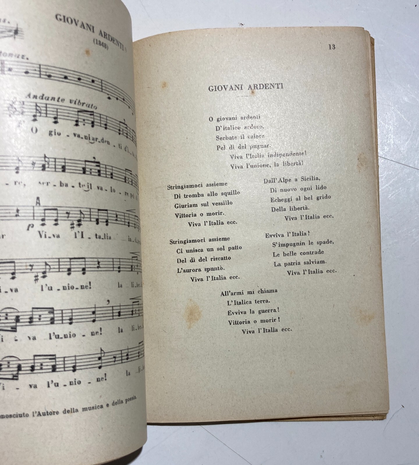 Musica, Canto, Militaria, Risorgimento, Grande Guerra, Patria: Canzoniere Patriottico