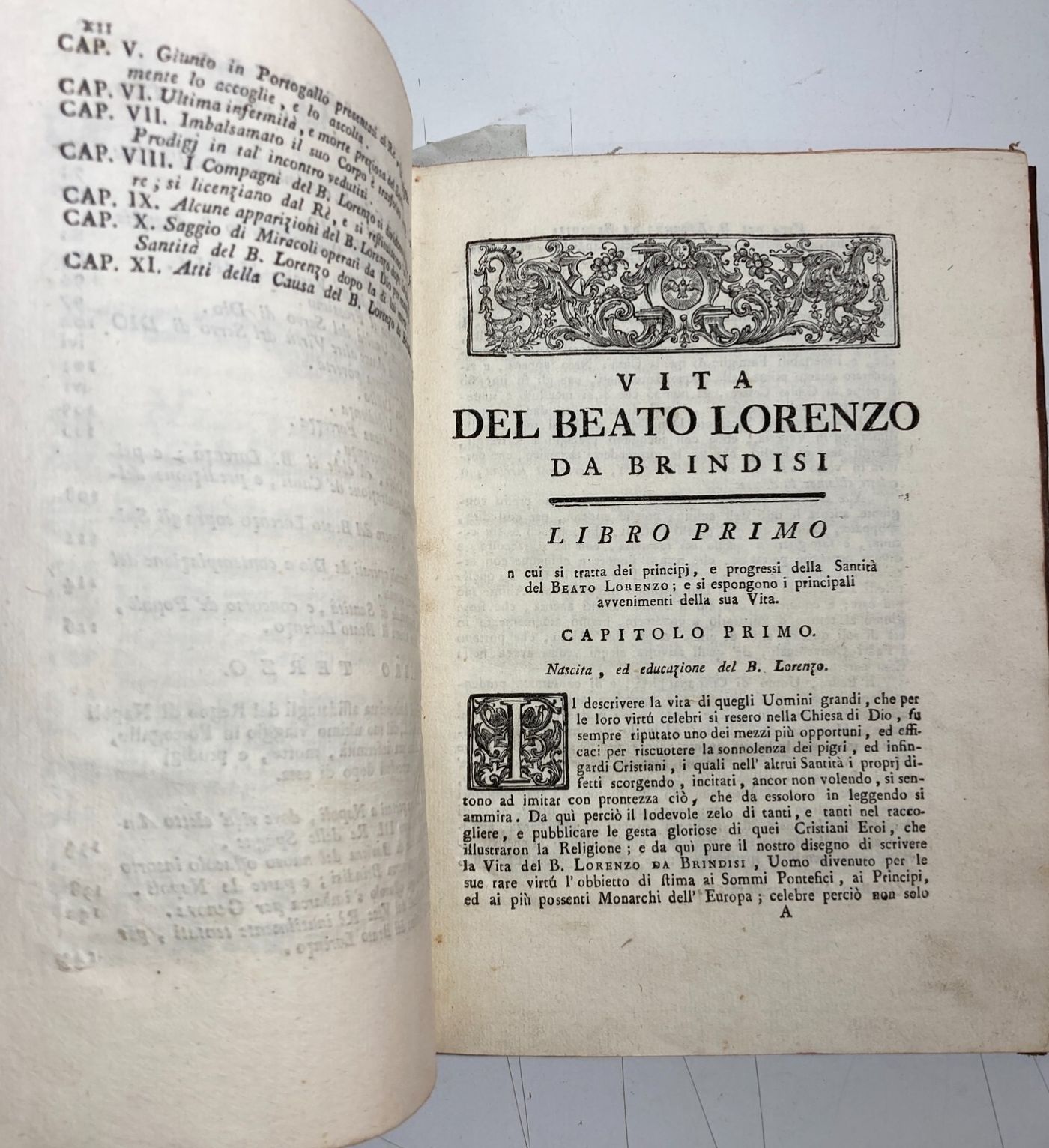 Ristretto Della Vita, Virtù E Miracoli Del Beato Lorenzo Da Brindisi   Edizione 1783