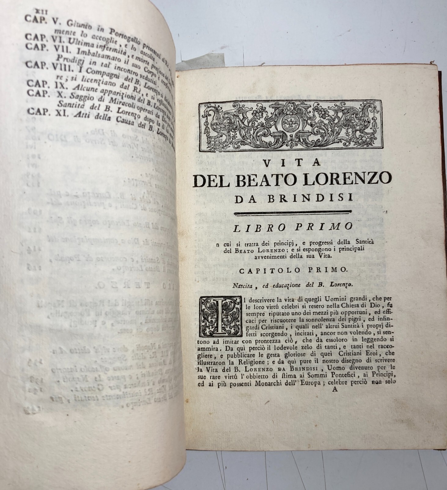Ristretto Della Vita, Virtù E Miracoli Del Beato Lorenzo Da Brindisi   Edizione 1783