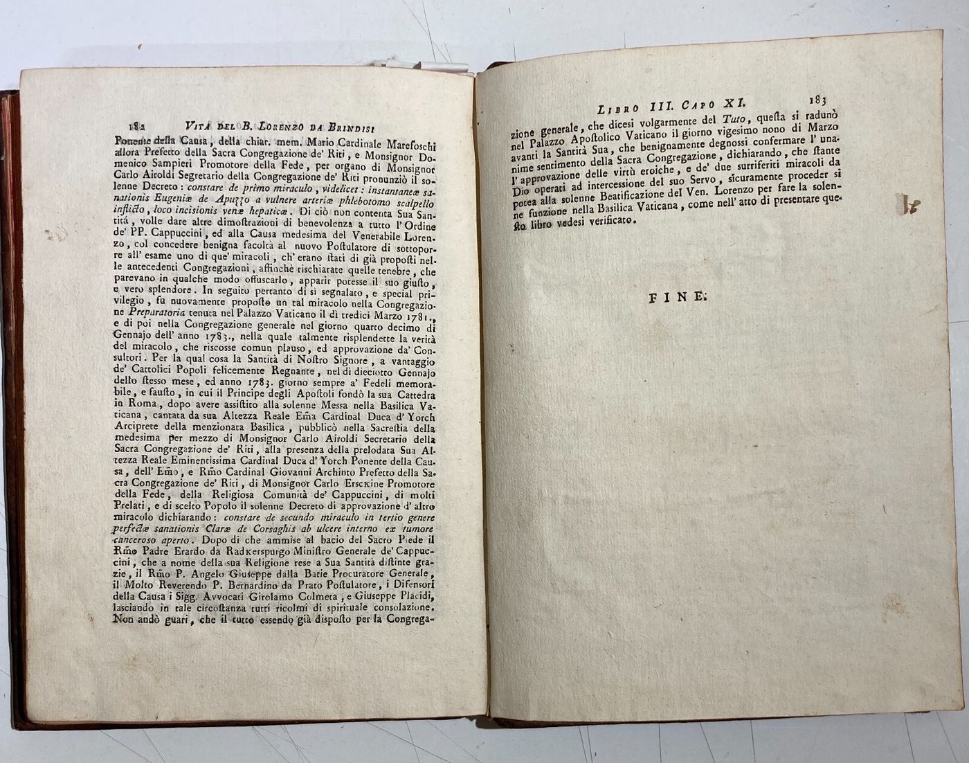 Ristretto Della Vita, Virtù E Miracoli Del Beato Lorenzo Da Brindisi   Edizione 1783