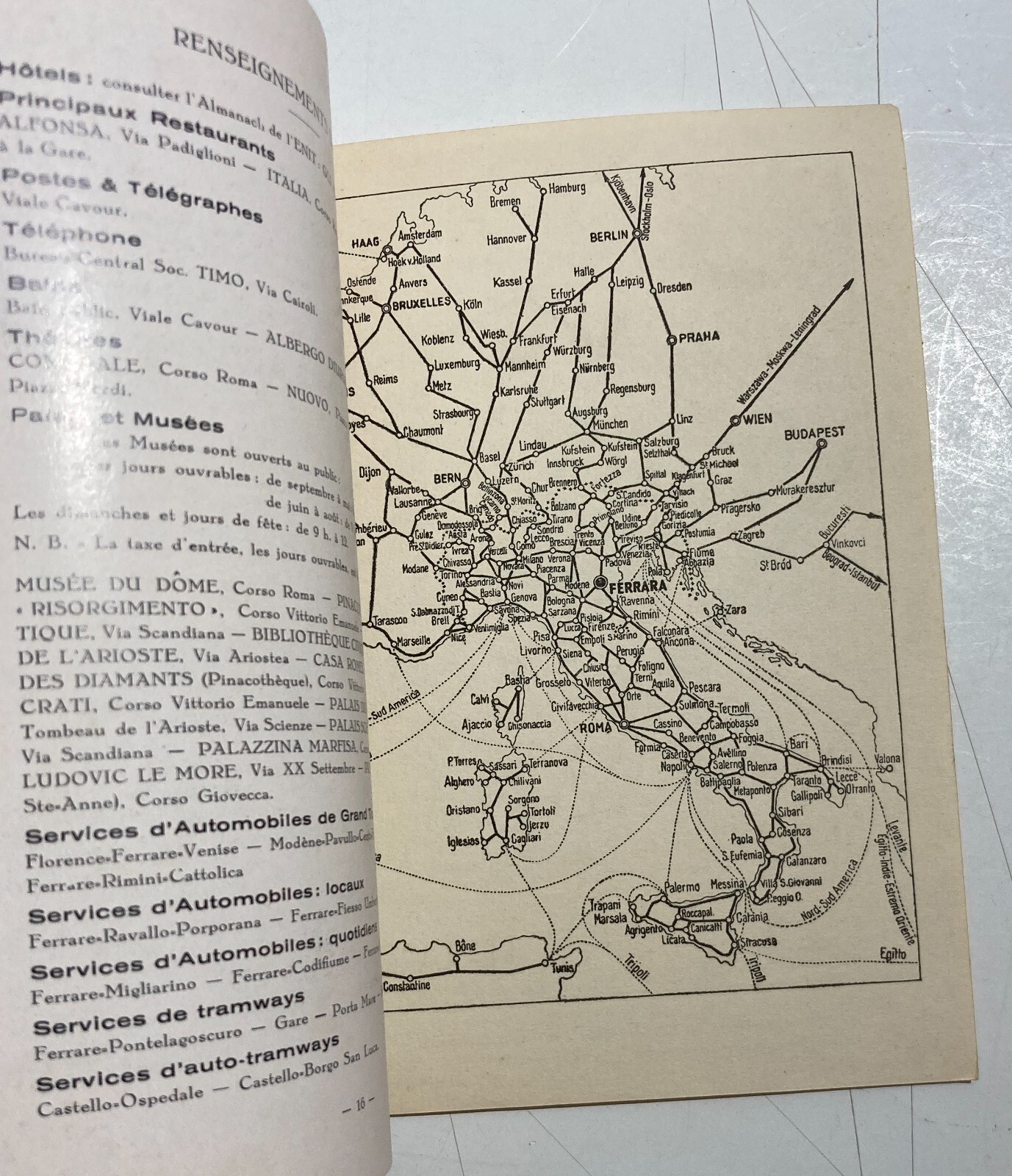 Turismo, Ferrovie Dello Stato, Ferrara: Guida Illustrata Con Mappa E Copertina Di Martinati