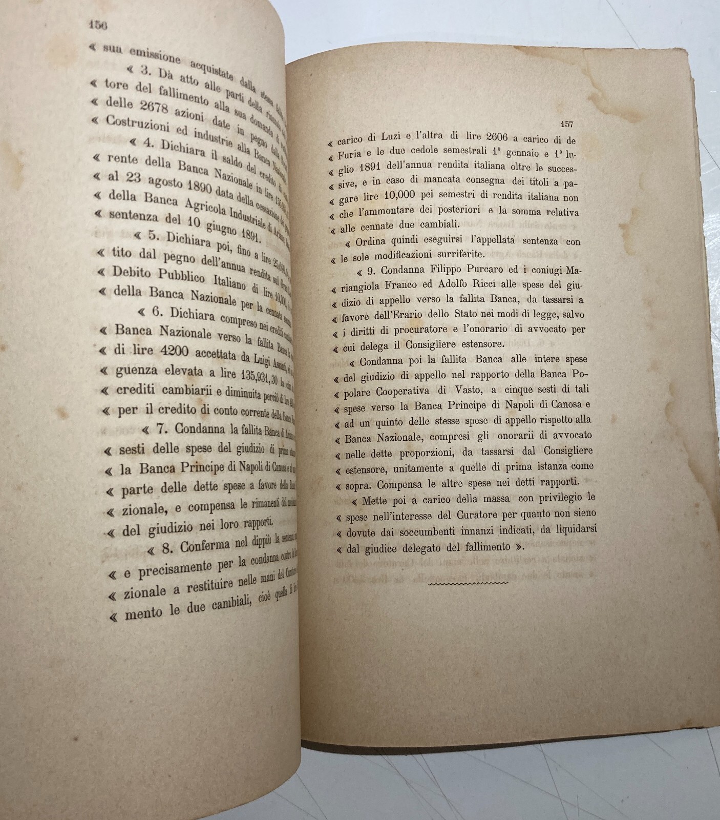 Basilicata, Melfi, Rionero: Banche, Giuridica, Antica Allegazione, 1893, Banco Di Napoli