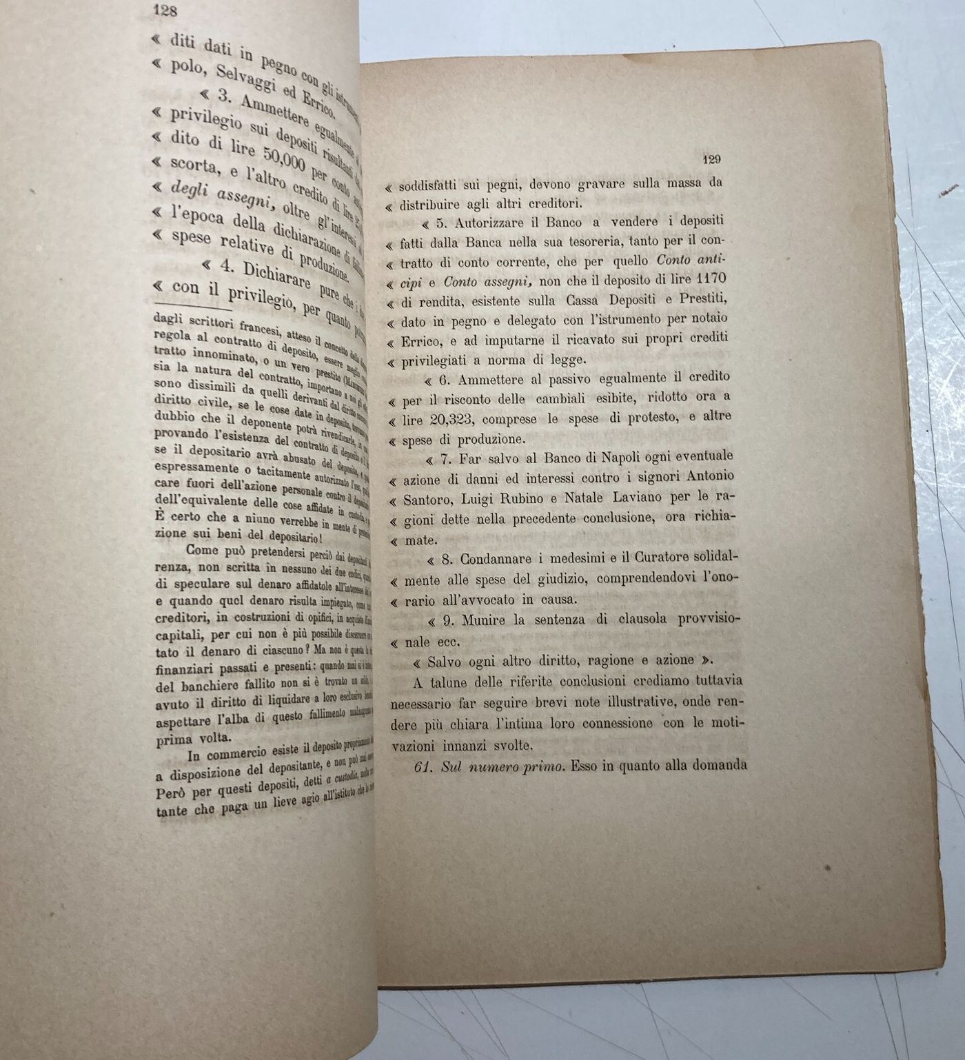 Basilicata, Melfi, Rionero: Banche, Giuridica, Antica Allegazione, 1893, Banco Di Napoli