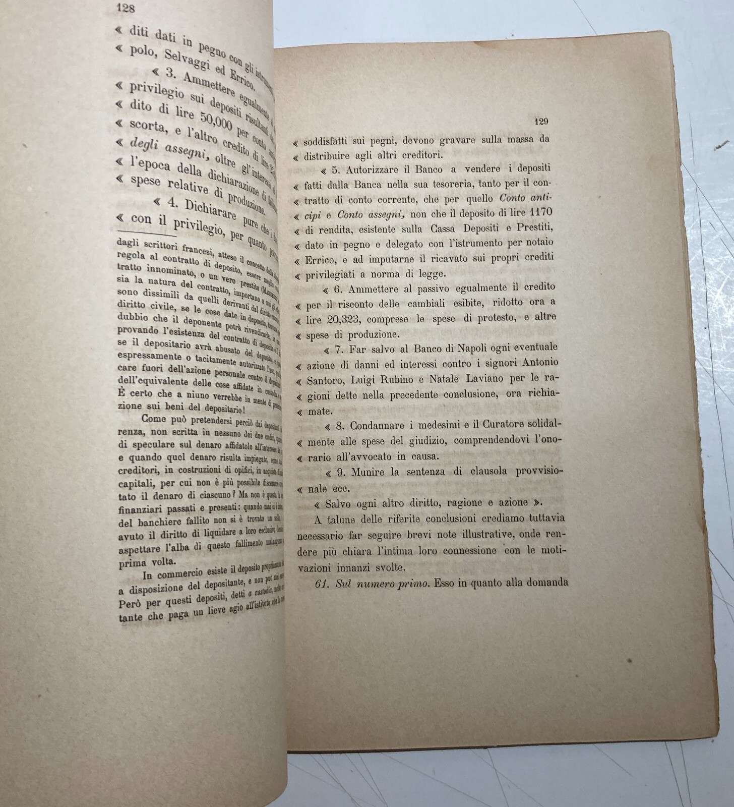 Basilicata, Melfi, Rionero: Banche, Giuridica, Antica Allegazione, 1893, Banco Di Napoli