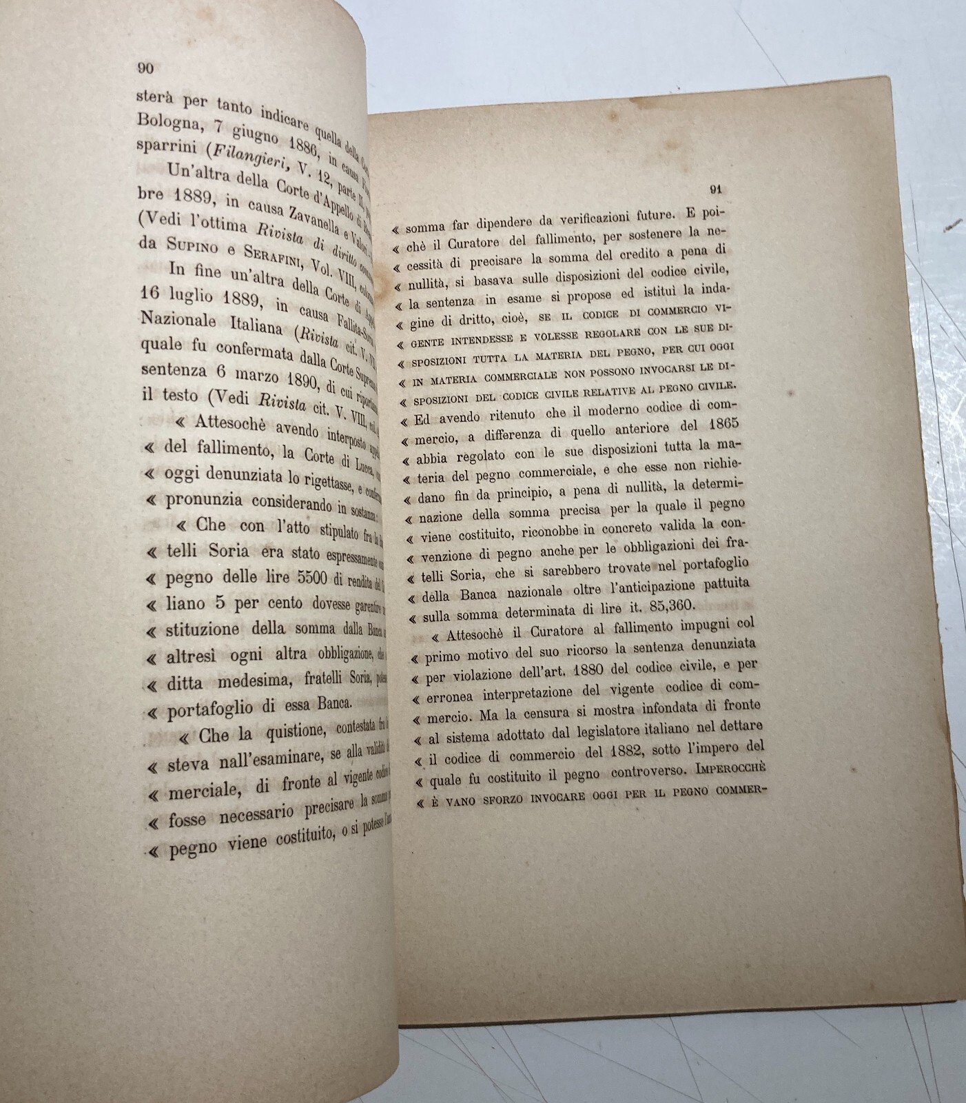Basilicata, Melfi, Rionero: Banche, Giuridica, Antica Allegazione, 1893, Banco Di Napoli