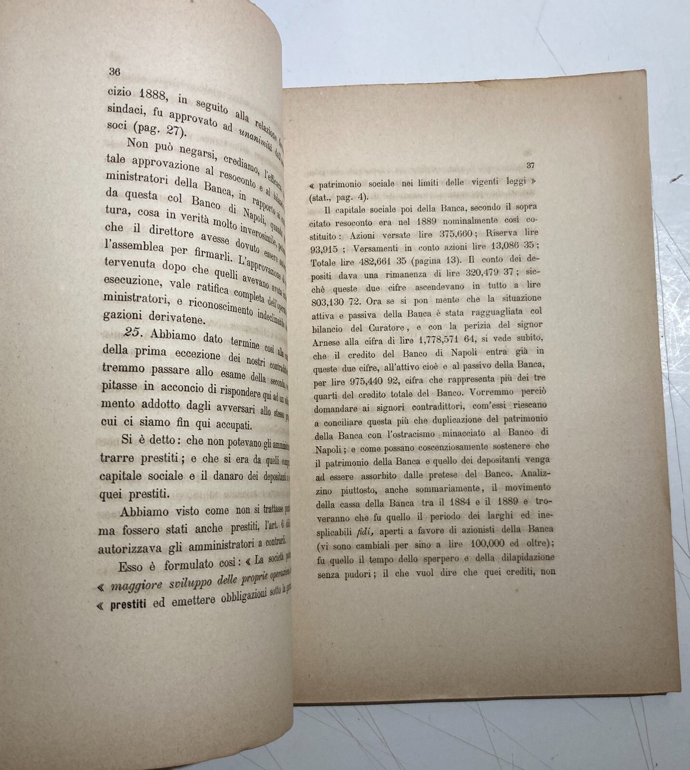 Basilicata, Melfi, Rionero: Banche, Giuridica, Antica Allegazione, 1893, Banco Di Napoli